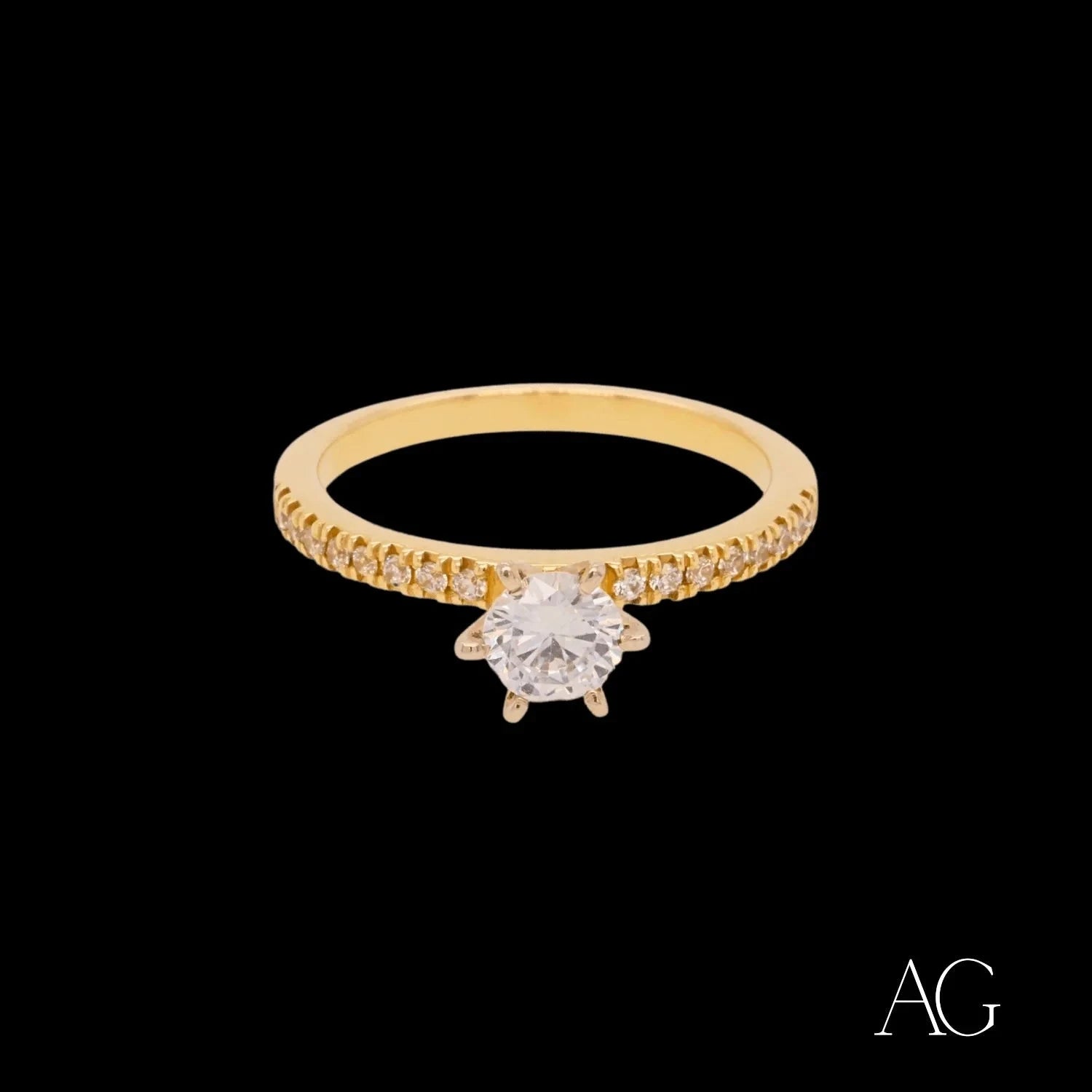 18K Gold CZ Ring for Women - Elegant Cubic Zirconia Engagement & Wedding Band - Perfect for Anniversaries, Proposals & Special Occasions