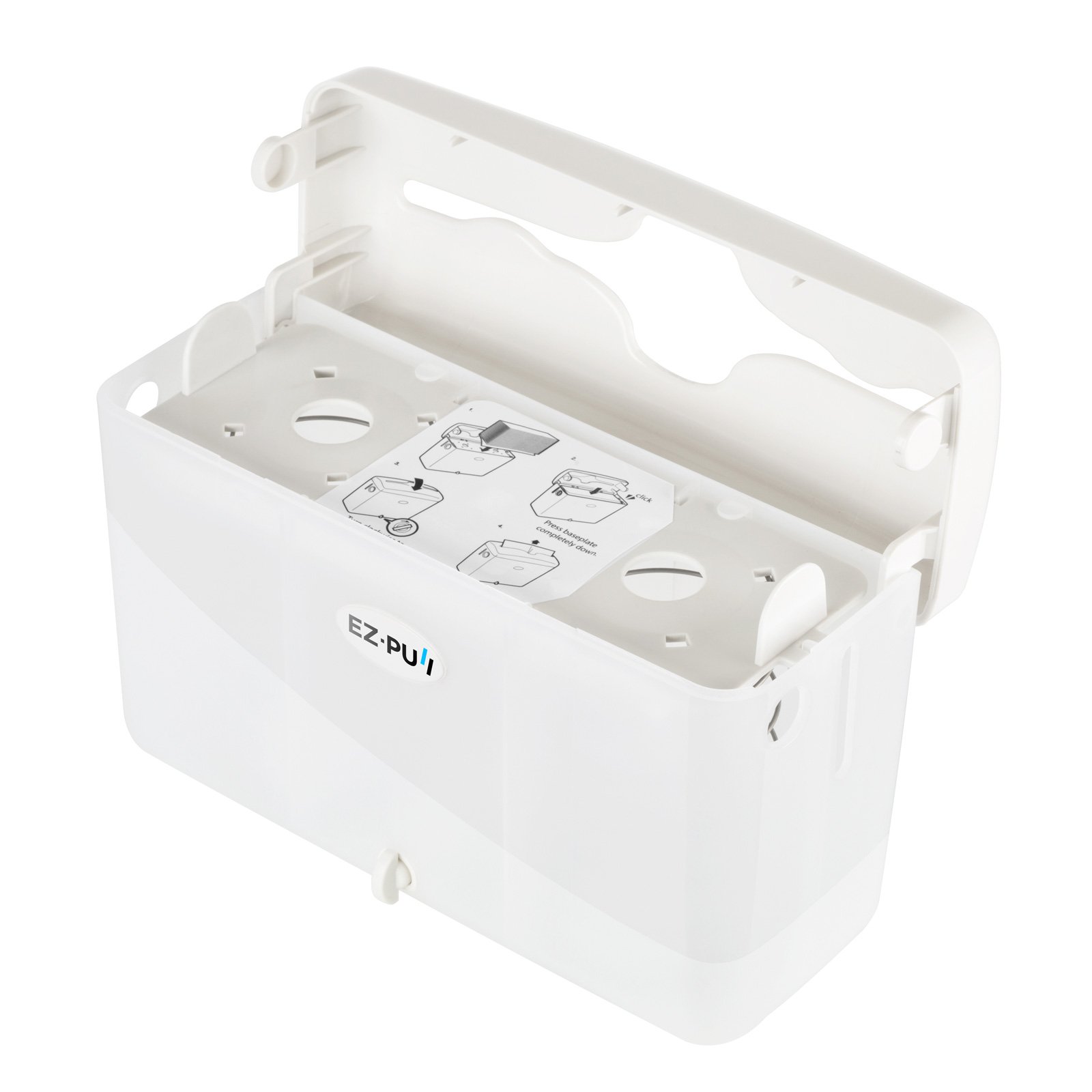 EZbrnd SlimFold Hand Towel Dispenser - White Countertop Paper Towel Holder for Kitchen, Bathroom, Office, RV & Airbnb - Space Saving Guest Towel Solution for Small Spaces & Travel Use