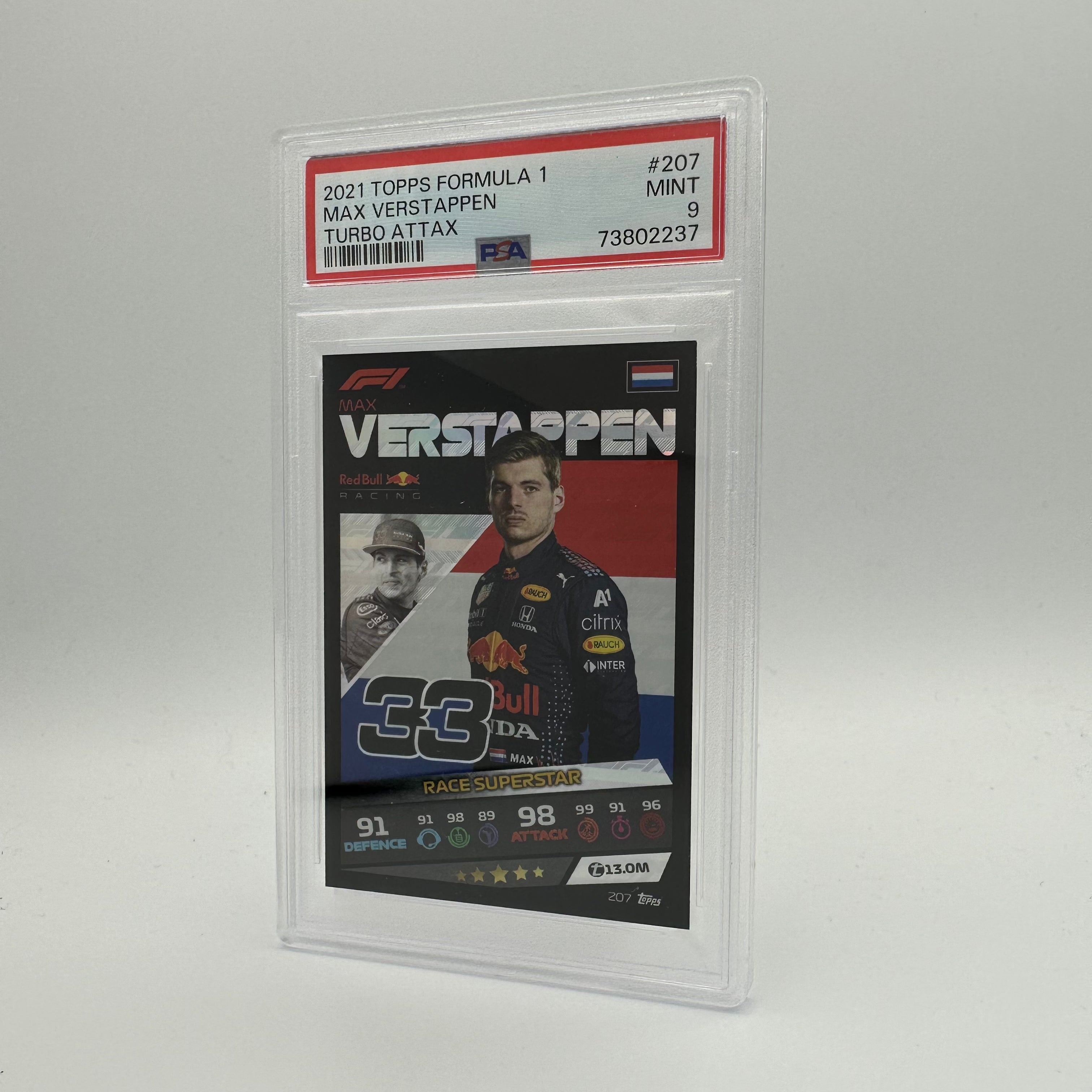 PSA 9 Graded MAX VERSTAPPEN #207 2021 Topps Chrome Formula 1 F1 Racing Card - Collectible Trading Card for Sports Memorabilia Fans & F1 Enthusiasts (Perfect for Display, Investment, or Gift)