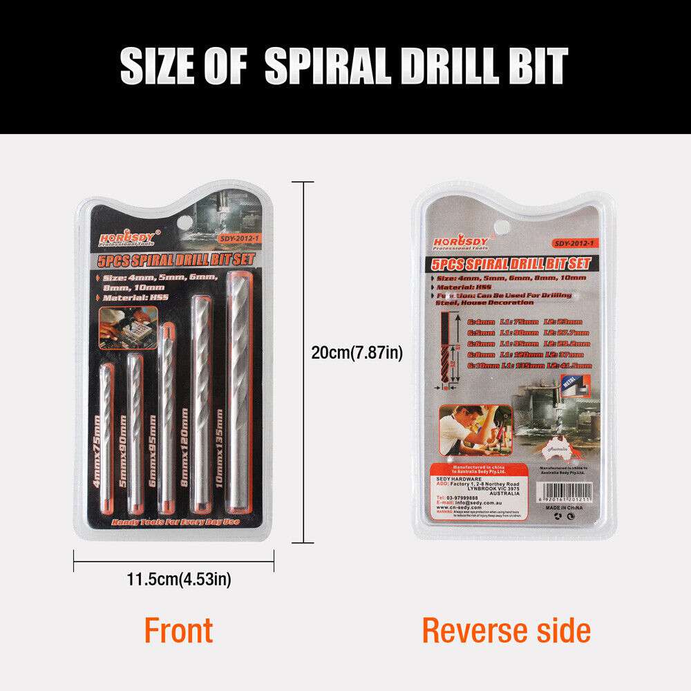 15-Piece HSS Drill Bit Set for Wood, Metal & Concrete - Titanium Coated Metric Drill Bits - Perfect for DIY Projects, Home Repairs & Professional Construction Work
