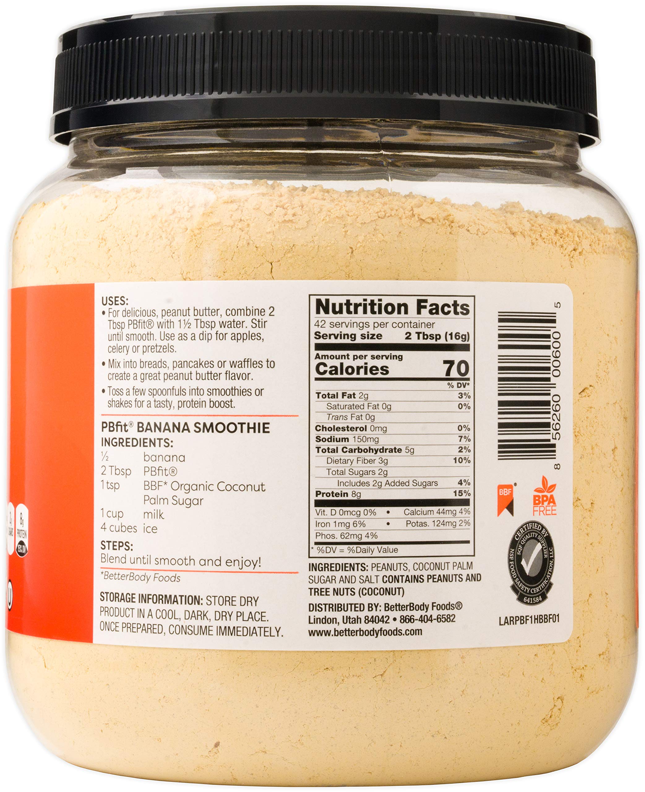 Organic PBfit Peanut Butter Powder, 24 oz (3-Pack) - Low Fat, High Protein, Gluten-Free for Smoothies, Baking & Healthy Snacks