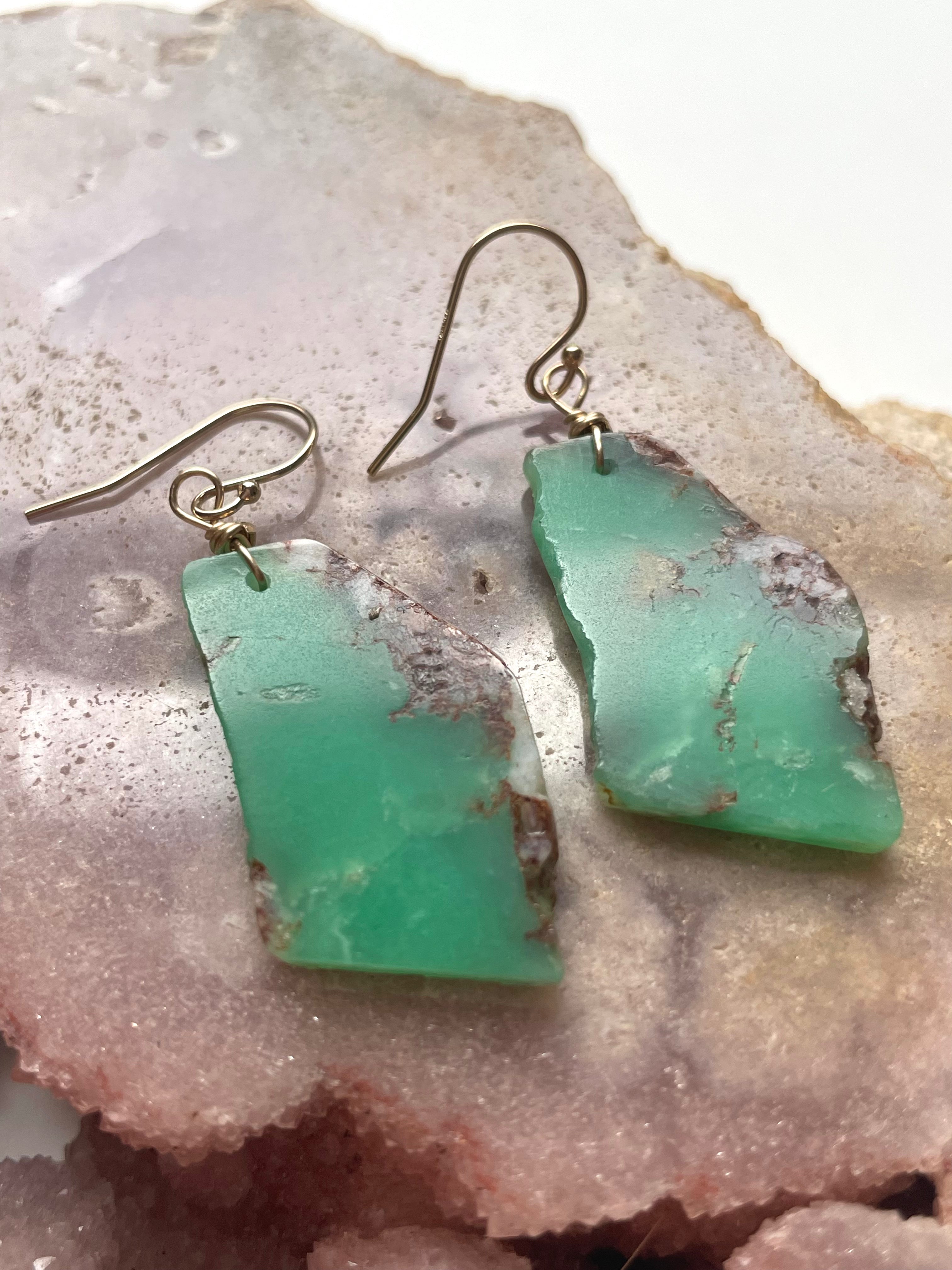 Stunning Chrysoprase Statement Earrings in 14K Gold Fill - Elegant Dangle Earrings for Women, Perfect for Weddings, Parties & Special Occasions