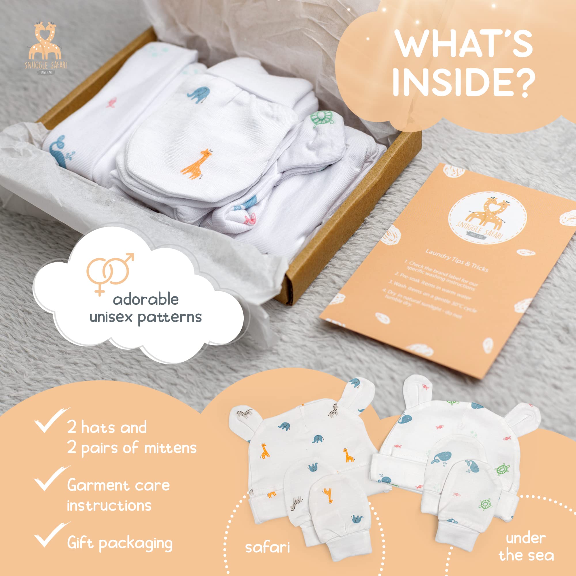 Soft Bamboo Baby Mittens 0-3 Months - Anti-Scratch Gift Set for Newborns & Showers - Cozy Infant Essentials