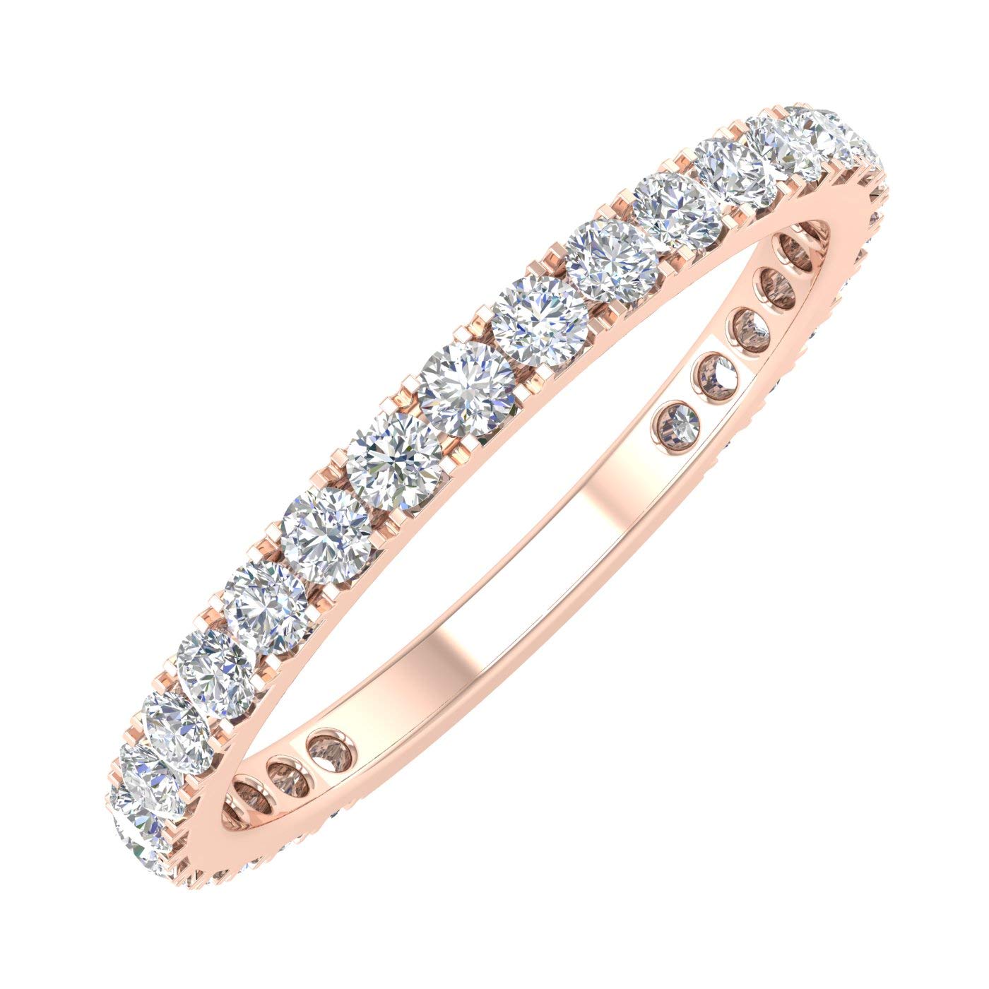 1/2 Carat Diamond 3/4 Eternity Wedding Band Ring in 14K Gold - IGI Certified | Elegant Bridal Jewelry for Engagement, Anniversary & Special Occasions