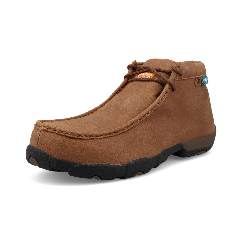 Men's Leather Work Chukka Driving Moccasin Shoes - Comfortable Slip-On Casual & Business Loafers for Office, Travel, and Daily Wear