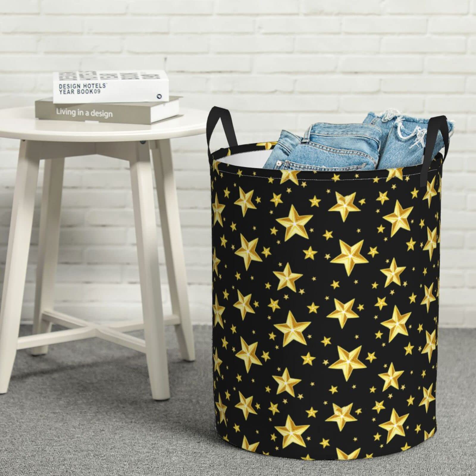 Galaxy Laundry Hamper - Star Pattern Clothes Basket & Toy Organizer with Lid - Space Themed Dirty Clothes Storage Bin for Kids Room, Nursery, or Dorm - Perfect for Laundry Day Organization