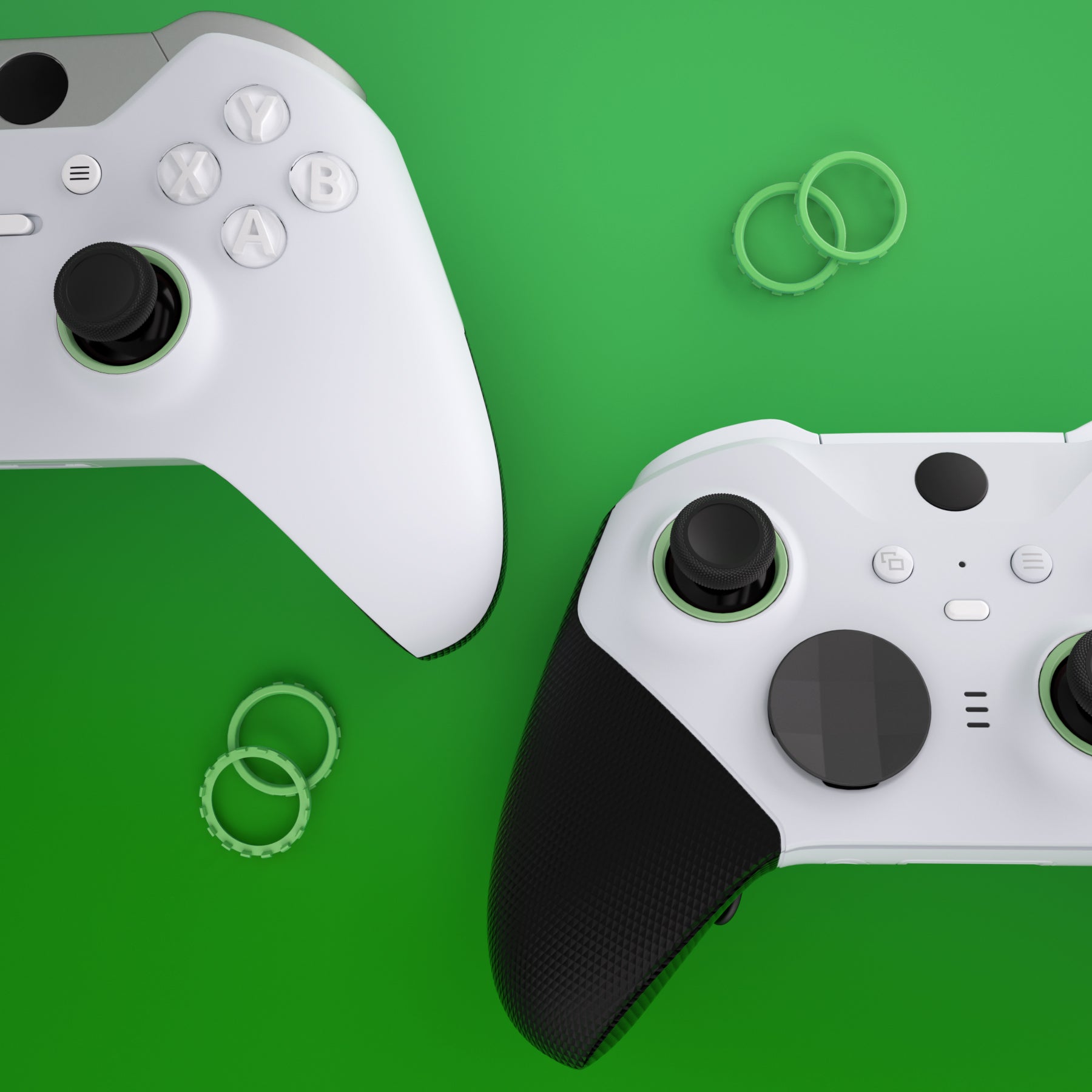 eXtremeRate Custom Accent Rings for Xbox Elite Series 2 Core & Elite Series 2 Controllers - Matcha Green Replacement Parts (XOJ13014GC) | Compatible with Xbox One Elite & Series X/S Controllers | Perfect for Gaming Setup & Controller Customization