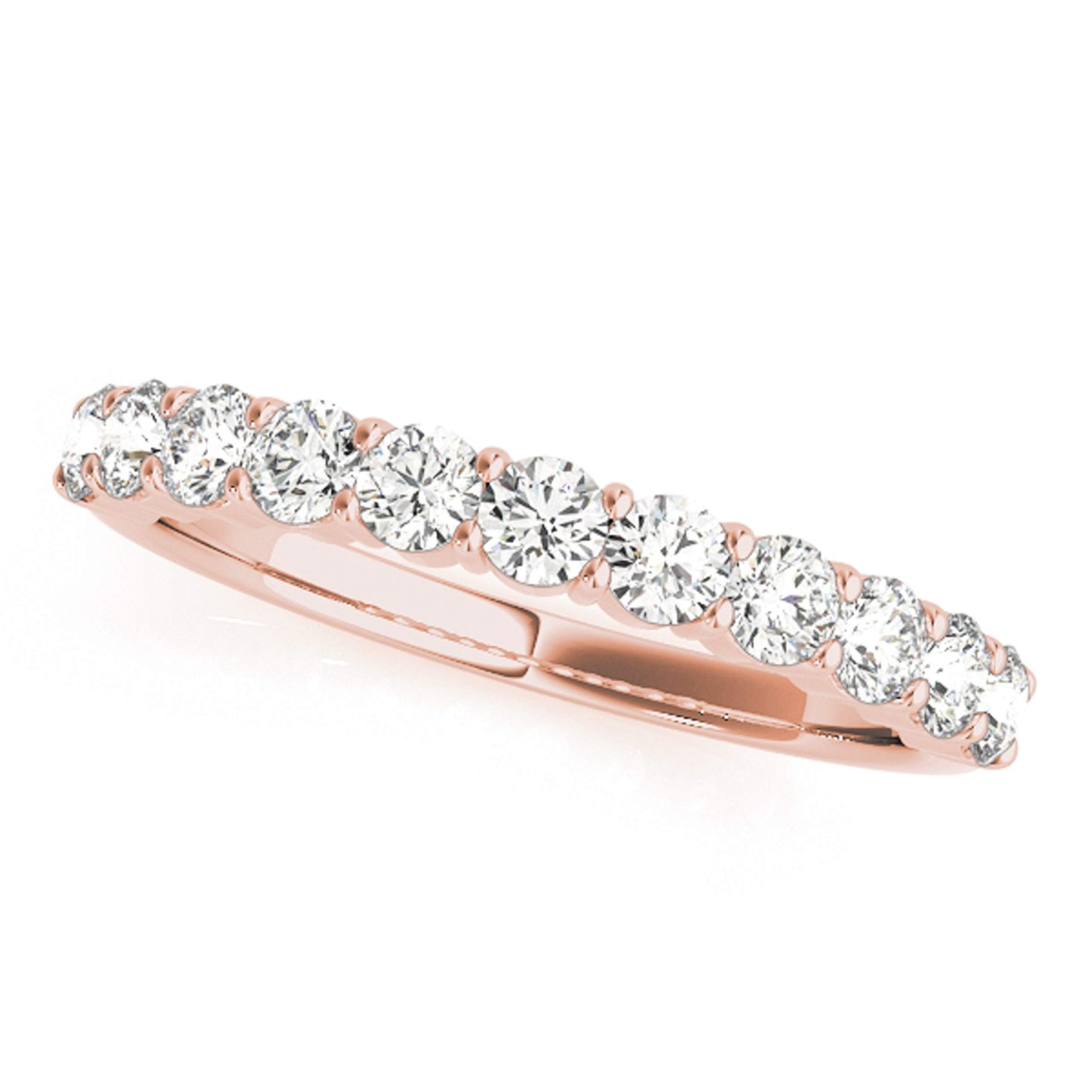 0.33 Carat Diamond Wedding Band - 10K Solid Rose, White & Yellow Gold Prong Set Engagement Ring - Perfect Valentines Day Gift for Her - Anniversary, Proposal & Bridal Jewelry