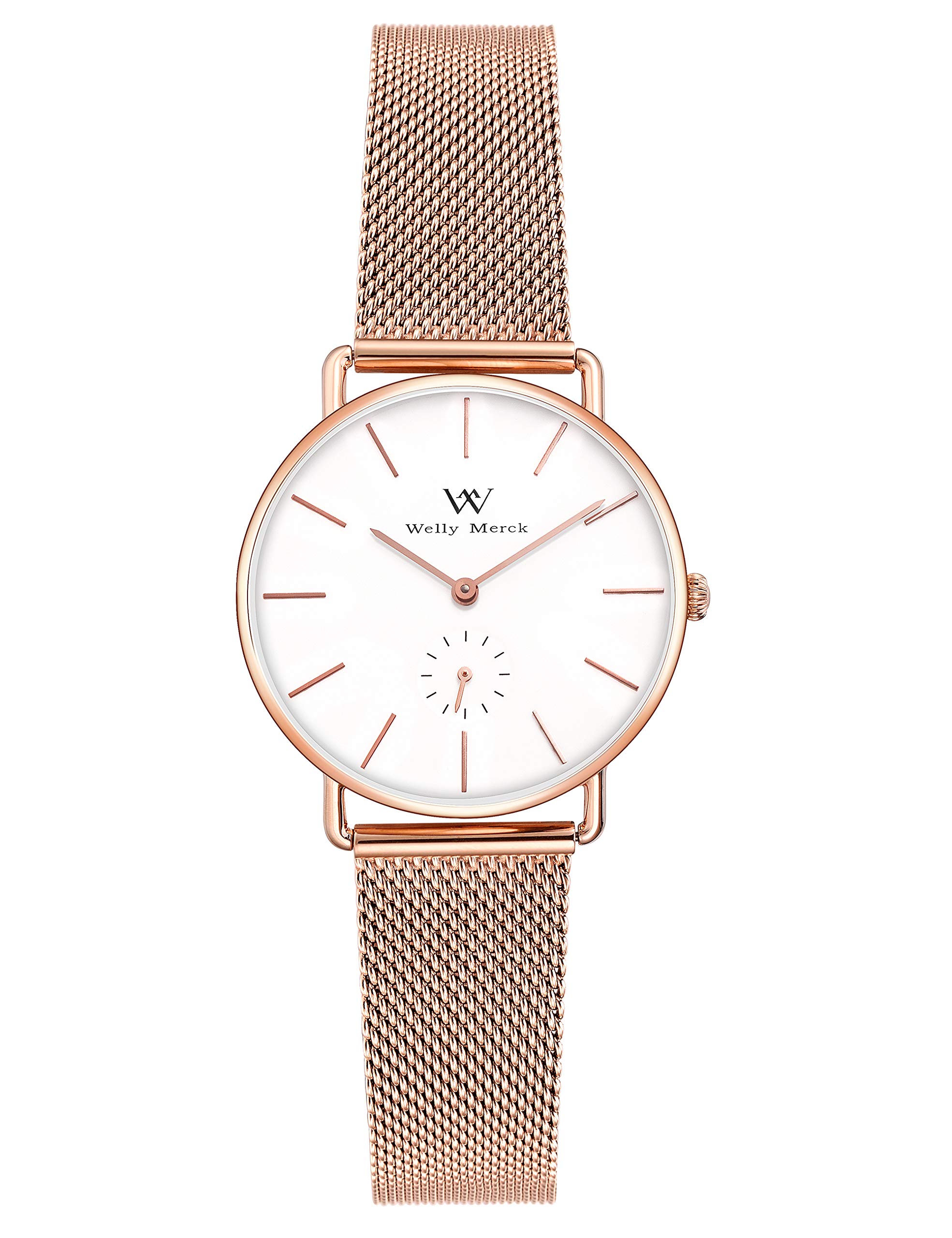 WM WELLY MERCK Women's Watches - 36MM Ultra Thin Minimalist Design, Stainless Steel Case with Swiss Quartz Movement & Sapphire Crystal Glass | Perfect for Office Wear, Business Meetings and Everyday Elegance