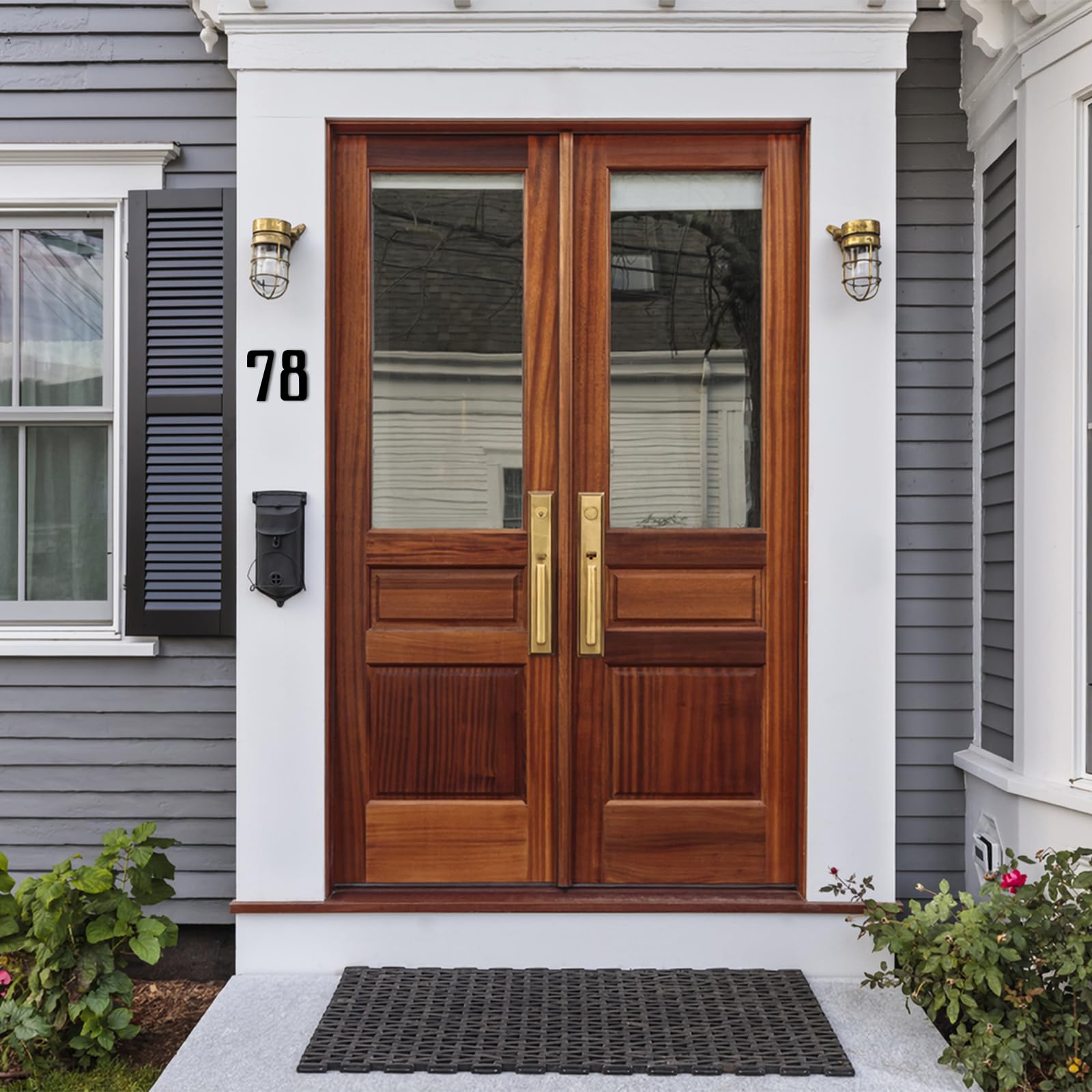 Modern Self-Adhesive 6 Inch Metal House Numbers for Outside - Large Durable Address Plaques for Mailbox, Door & Outdoor Use - Perfect for Home, Apartment & Business Address Display (House Number 4)