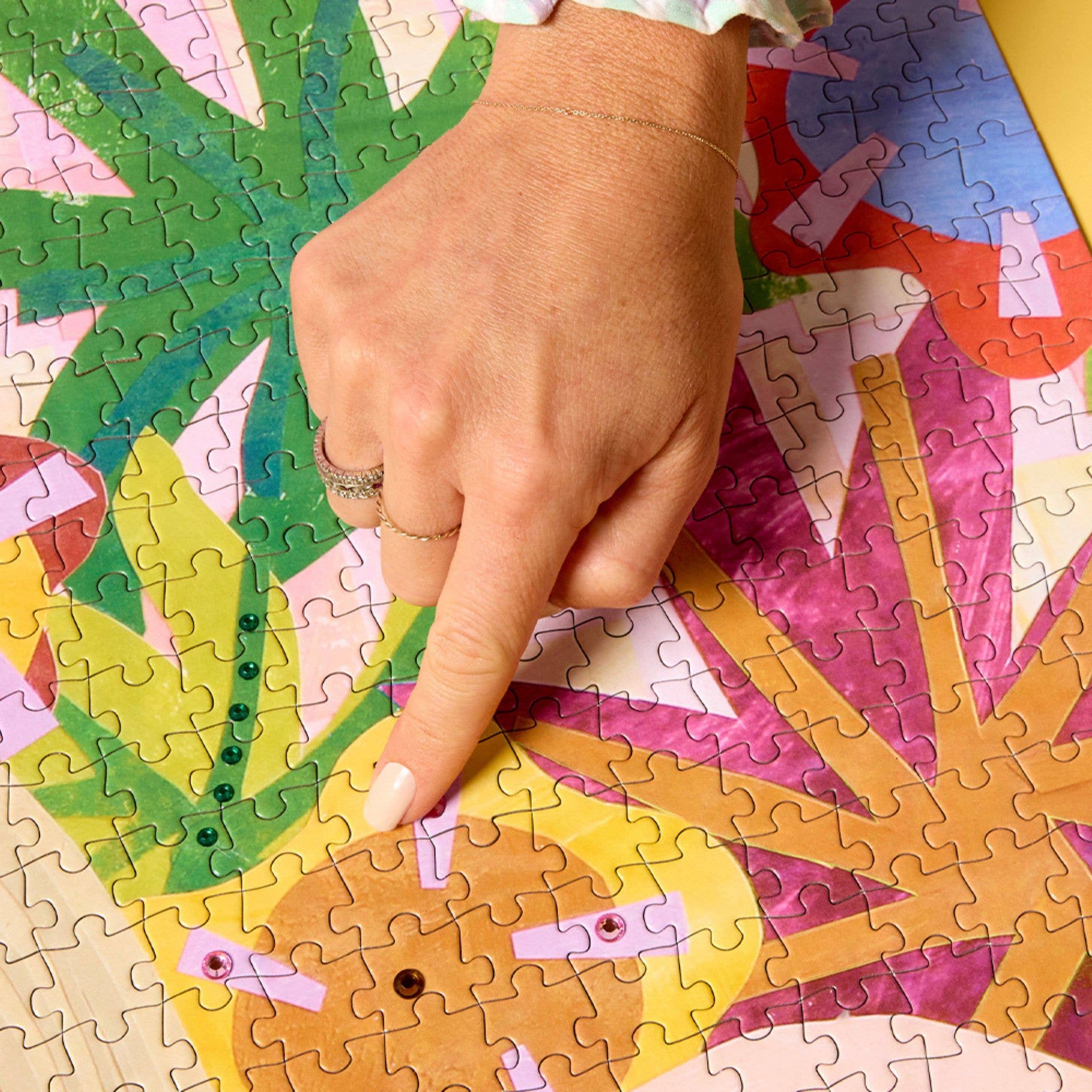 1000 Piece Jigsaw Puzzle with Gems - Bold, Brave, Brilliant Design | Challenging Adult Puzzle for Home Decor & Relaxation | Perfect Gift for Puzzle Lovers & Family Game Night