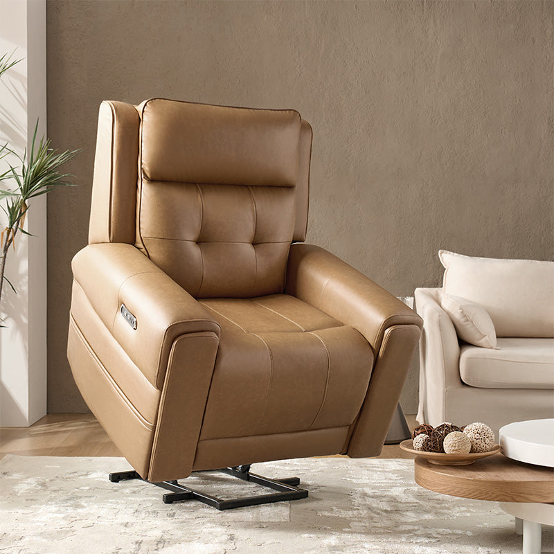 Horace Lift Support Deluxe Power Recliner Chair - Electric Massage Reclining Sofa with USB Charger & Cup Holders - Perfect for Living Room, Home Theater & Elderly Comfort