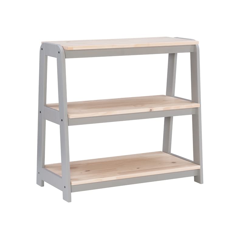Linon Orson Wood Bookcase Printer Stand in Gray - Sturdy Bookshelf for Home Office, Study, or Living Room - Perfect for Organizing Books, Printers, and Office Supplies