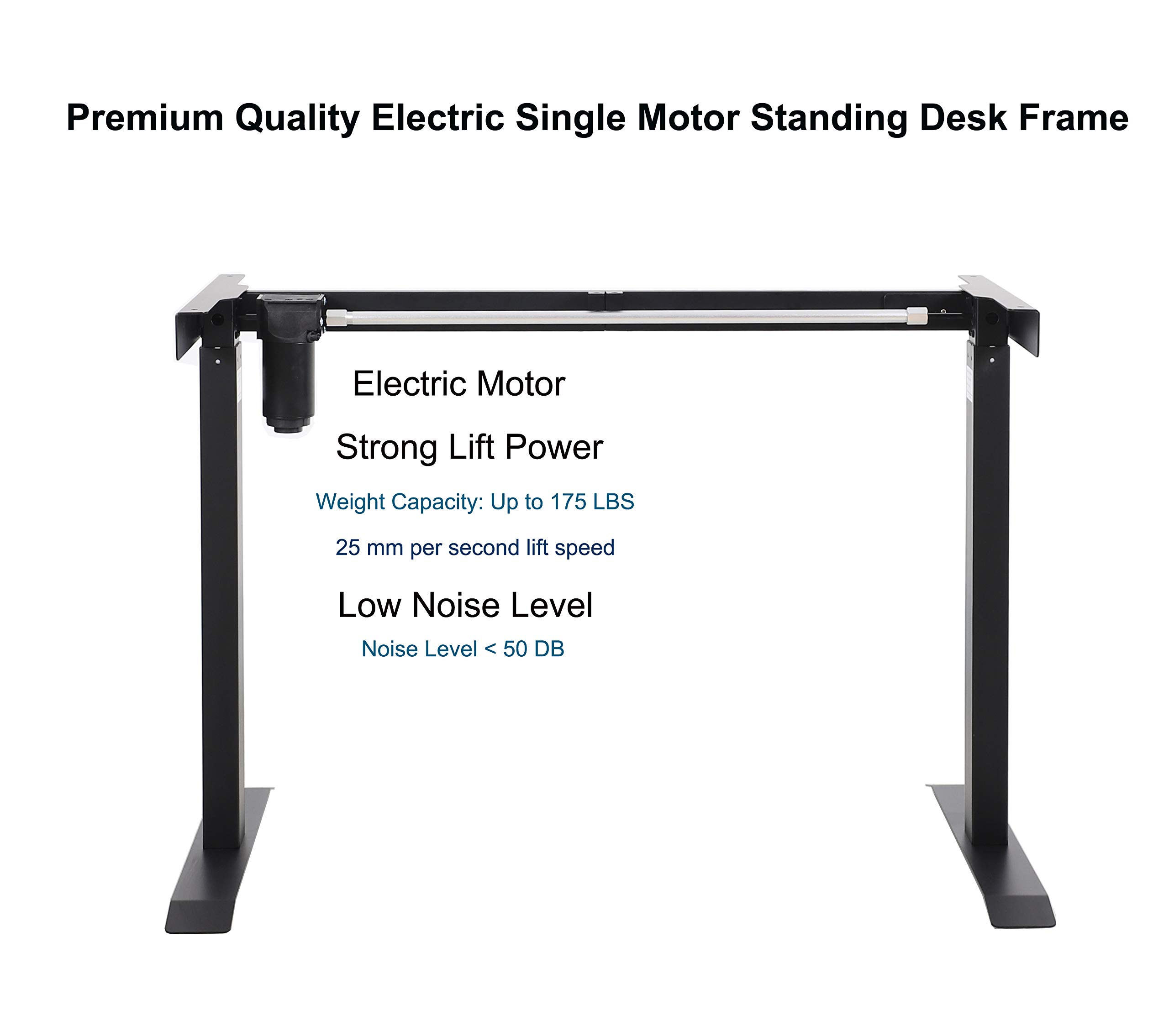 UNICOO Electric Standing Desk 55 x 27.6 Inches - Height Adjustable Sit Stand Desk with One Piece Tabletop for Home Office, Black (NTESMF01-B) | Ergonomic Workspace Solution for Productivity & Comfort