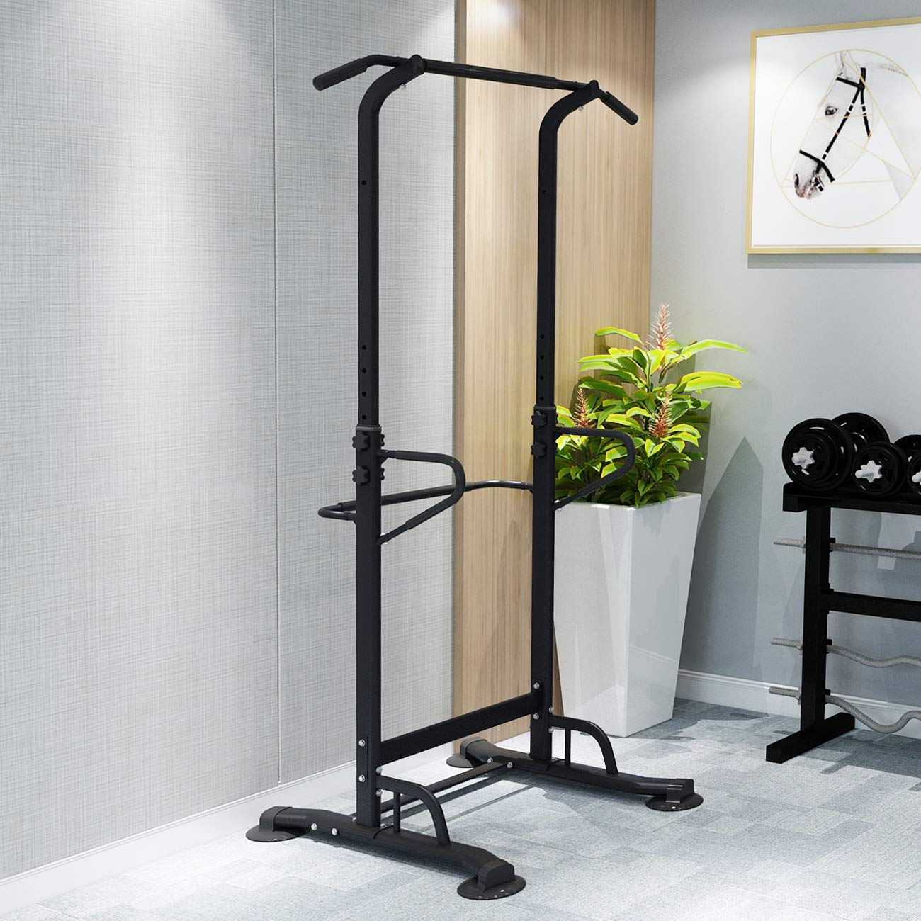 SogesPower Adjustable Height Power Tower - Pull Up & Dip Station for Home Gym Strength Training | Perfect for Full-Body Workouts & Calisthenics