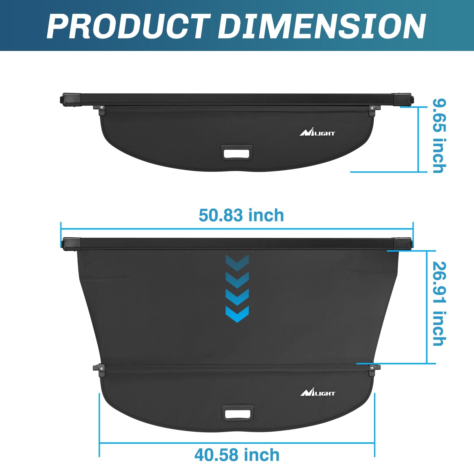 2014-2020 Nissan X-Trail Rogue SV SL Retractable Trunk Cargo Cover with Storage Net - Durable Car Organizer for Road Trips & Grocery Hauling