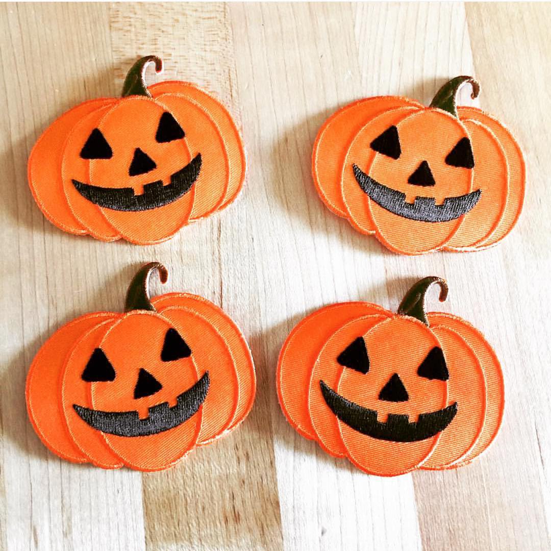 Jack O' Lantern Iron-On Embroidered Patch - Halloween Pumpkin Applique for Costumes, Bags & DIY Crafts
