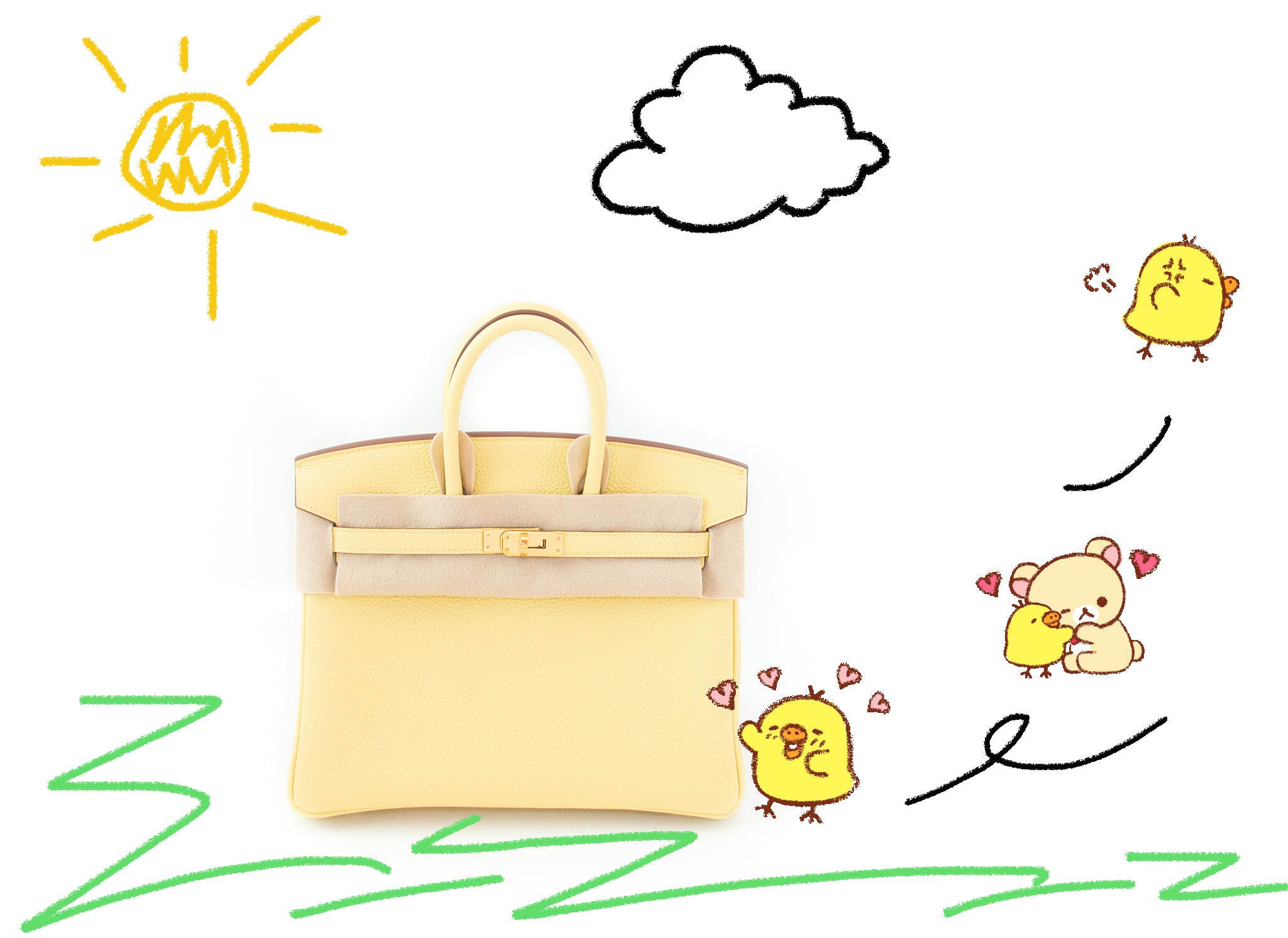 Authentic Hermes Jaune Poussin Togo Birkin 25 Handbag - Luxury Leather Shoulder Bag for Women, Perfect for Work, Travel & Special Occasions