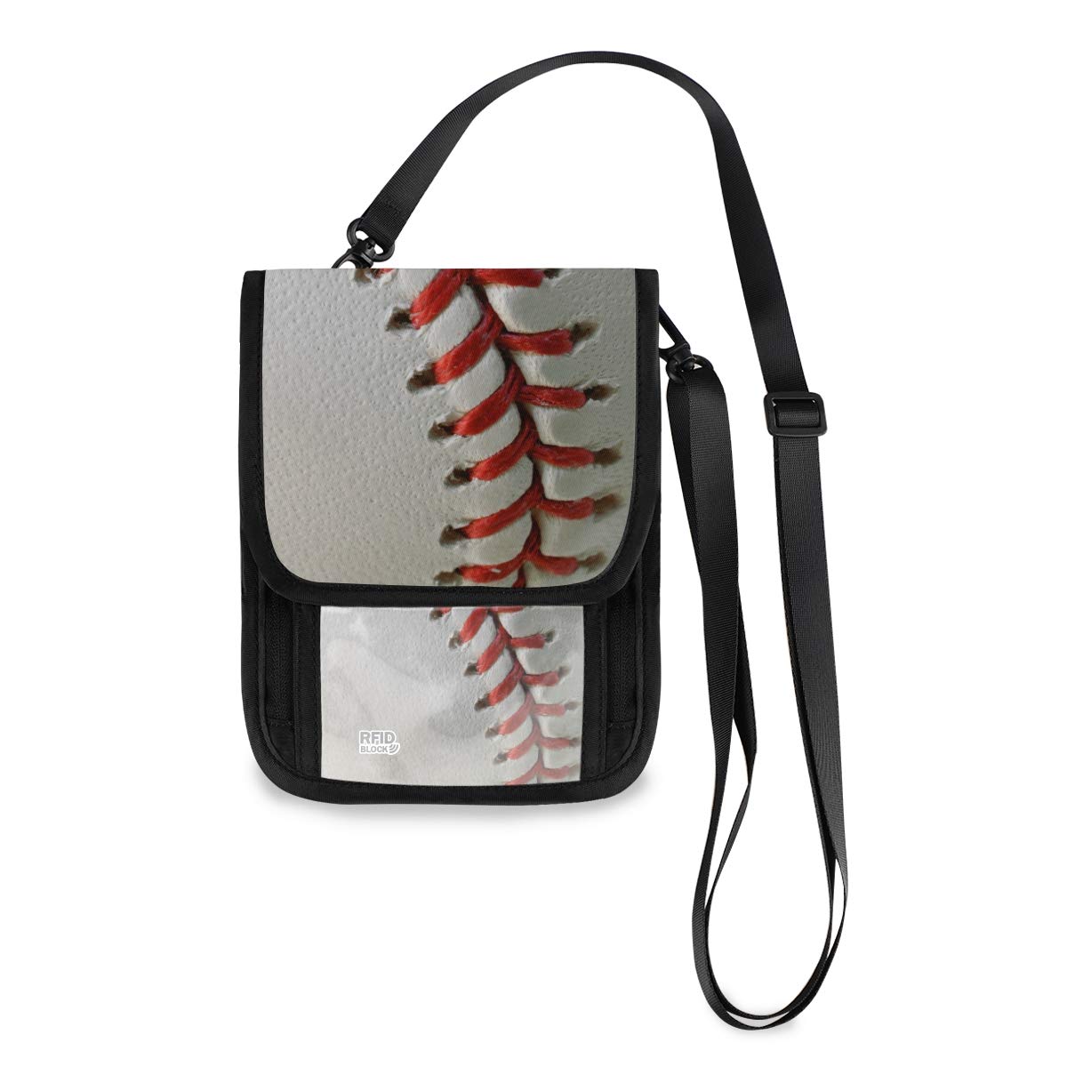 ALAZA Sport Ball Baseball Small Crossbody Wallet RFID Phone Bag - RFID Blocking Passport Holder with Credit Card Slots for Travel, Gym & Outdoor Activities