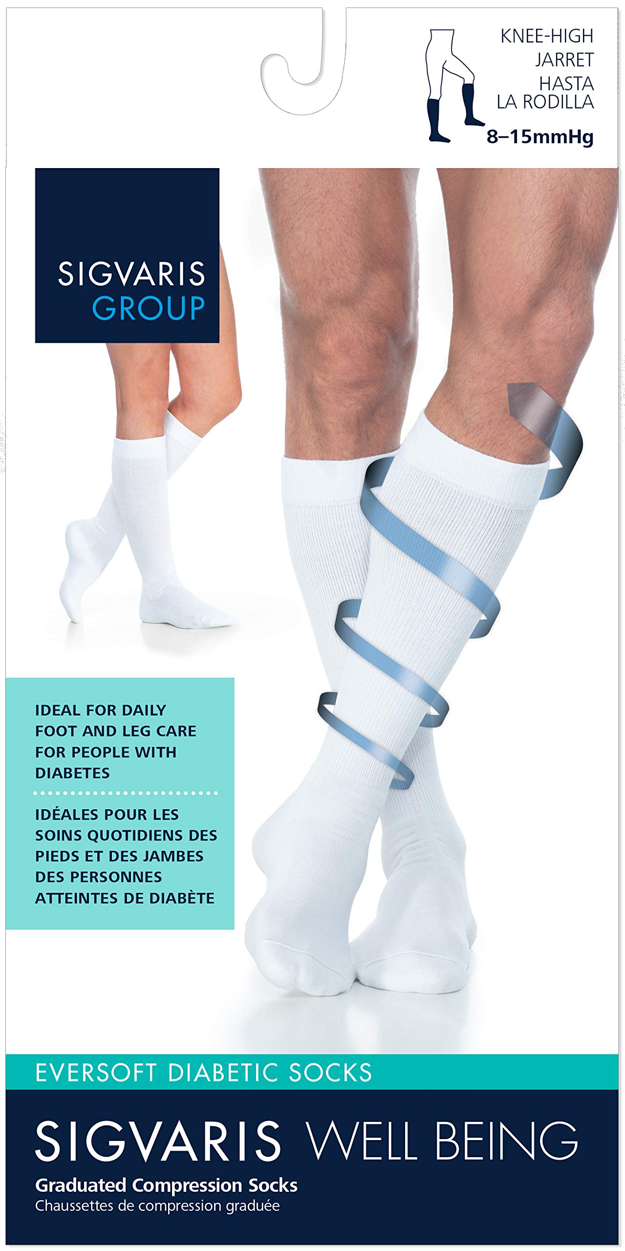 Sigvaris 160 Eversoft Diabetic Socks 8-15mmHg - Calf Length Compression Socks for Men & Women - Comfortable Support for Diabetes, Swelling & Circulation - Perfect for Daily Wear, Travel & Active Lifestyles
