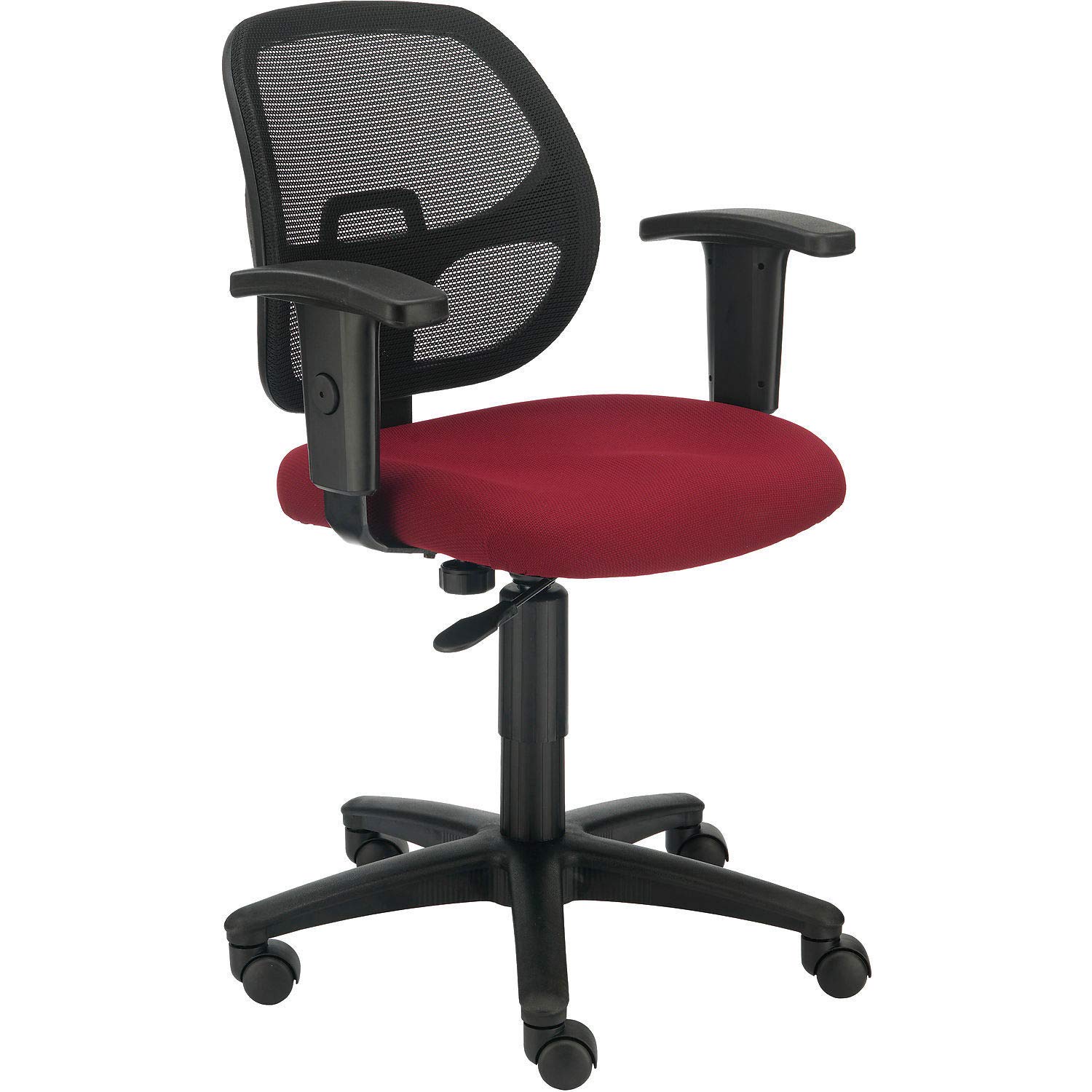 Ergonomic Mesh Back Office Chair with Adjustable Arms - Breathable Fabric, Red - Perfect for Home Office, Conference Rooms & Workspaces