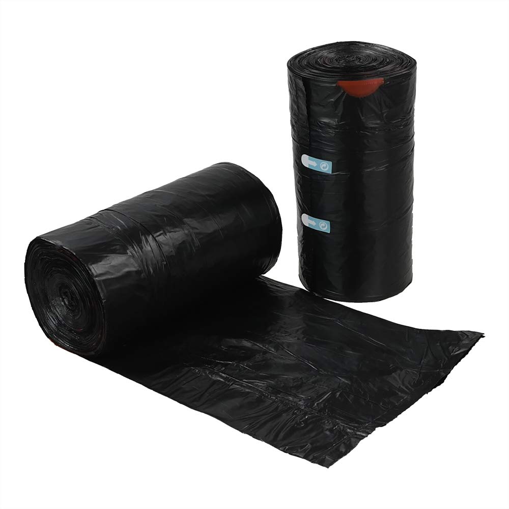 1.5 Gallon Trash Can Liners Black - Heavy Duty Drawstring Trash Bags for Small Wastebaskets, Bathroom & Office Use