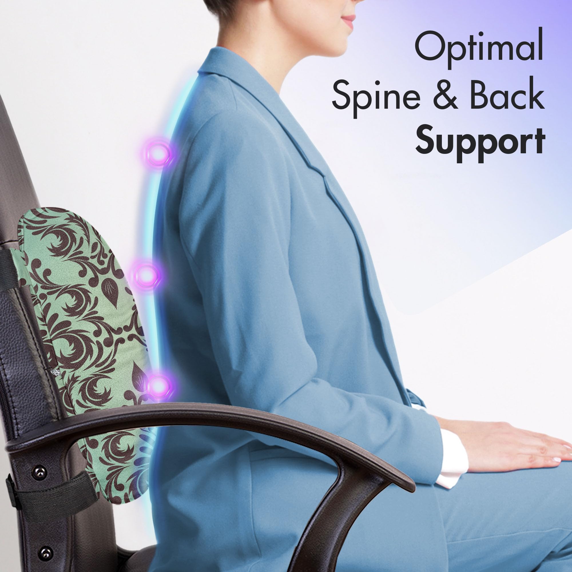 Ambesonne Lumbar Support Pillow - High Density Foam Back Cushion for Office Chair & Car Seat, 14