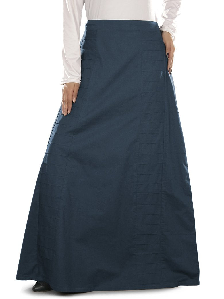 Aabirah Women's Navy Blue Cotton Skirt - Comfortable Midi Length Casual Skirt for Summer, Beach, Office & Everyday Wear