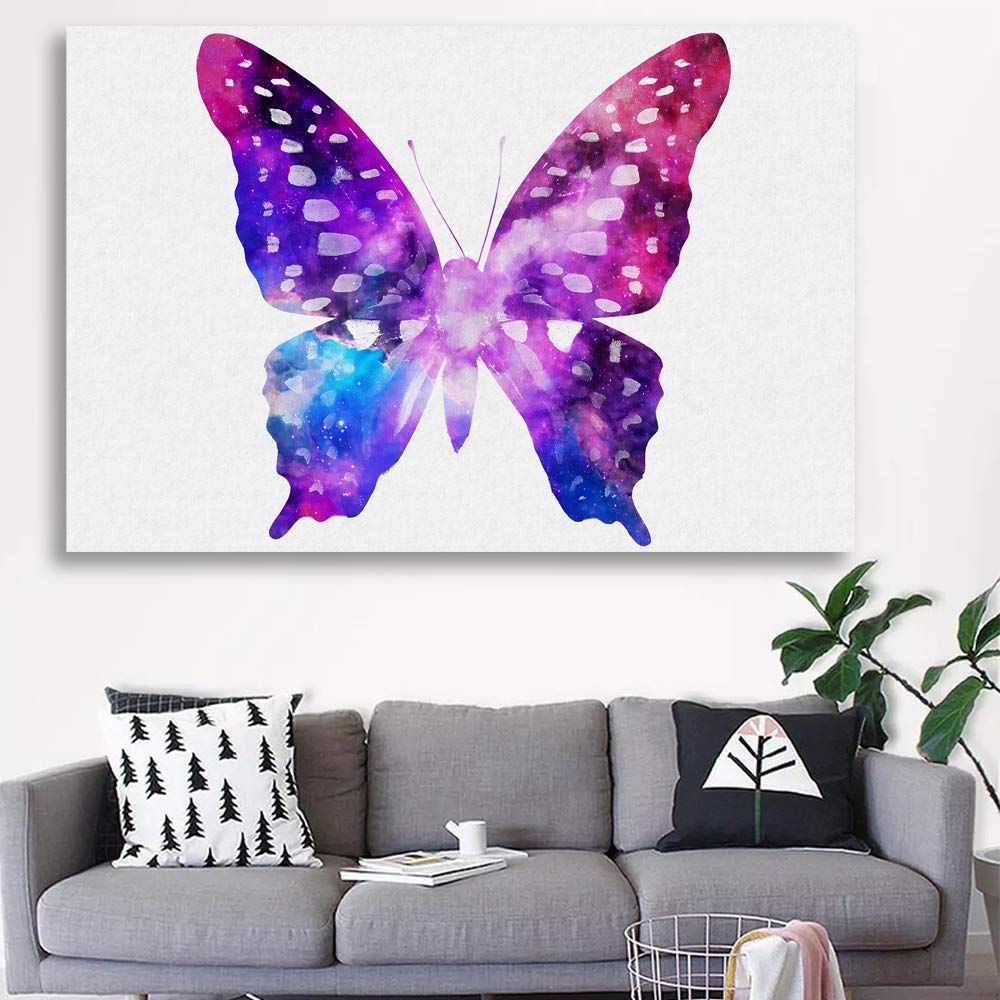 Wall26 Canvas Wall Art - Beautiful Butterfly Giclee Painting - 24x36 Inches - Perfect for Bedroom, Living Room, Home Office & Nursery Decor