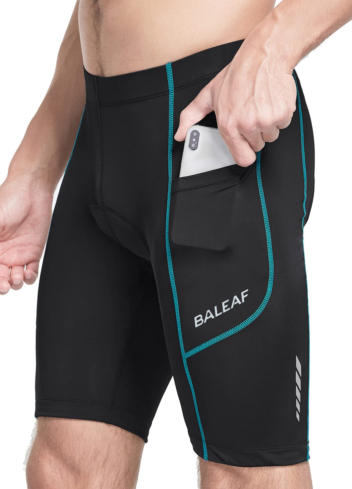 BALEAF Men's Padded Cycling Shorts with UPF 50+ Protection - Breathable Bike Shorts for Road & Mountain Biking - Comfortable Padded Tights with Pockets - Perfect for Commuting, Training & Outdoor Adventures