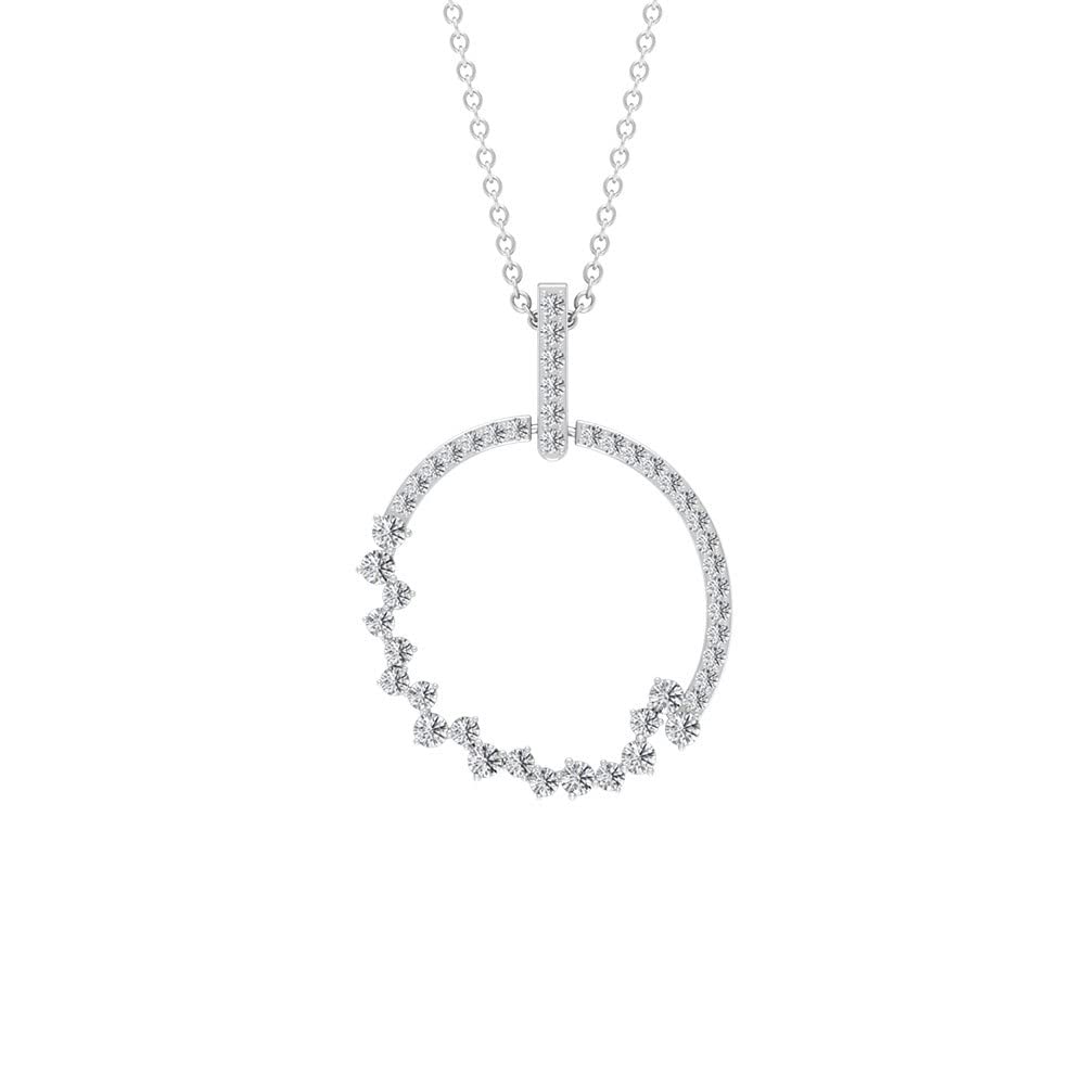 0.75 Carat Certified Moissanite Charm Necklace - 14K Solid Gold Eternity Pendant for Women, Minimalist Stackable Promise Jewelry - Perfect for Bridesmaid Gifts, Wedding Anniversaries & Everyday Elegance