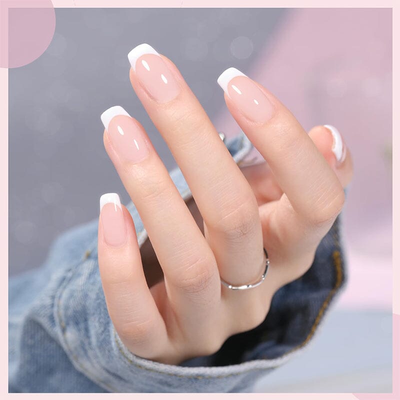 French Nail Art Stamper & Gel Polish Set #08 - Professional Manicure Kit for Home Salon, DIY Nail Designs & Party Glam Looks