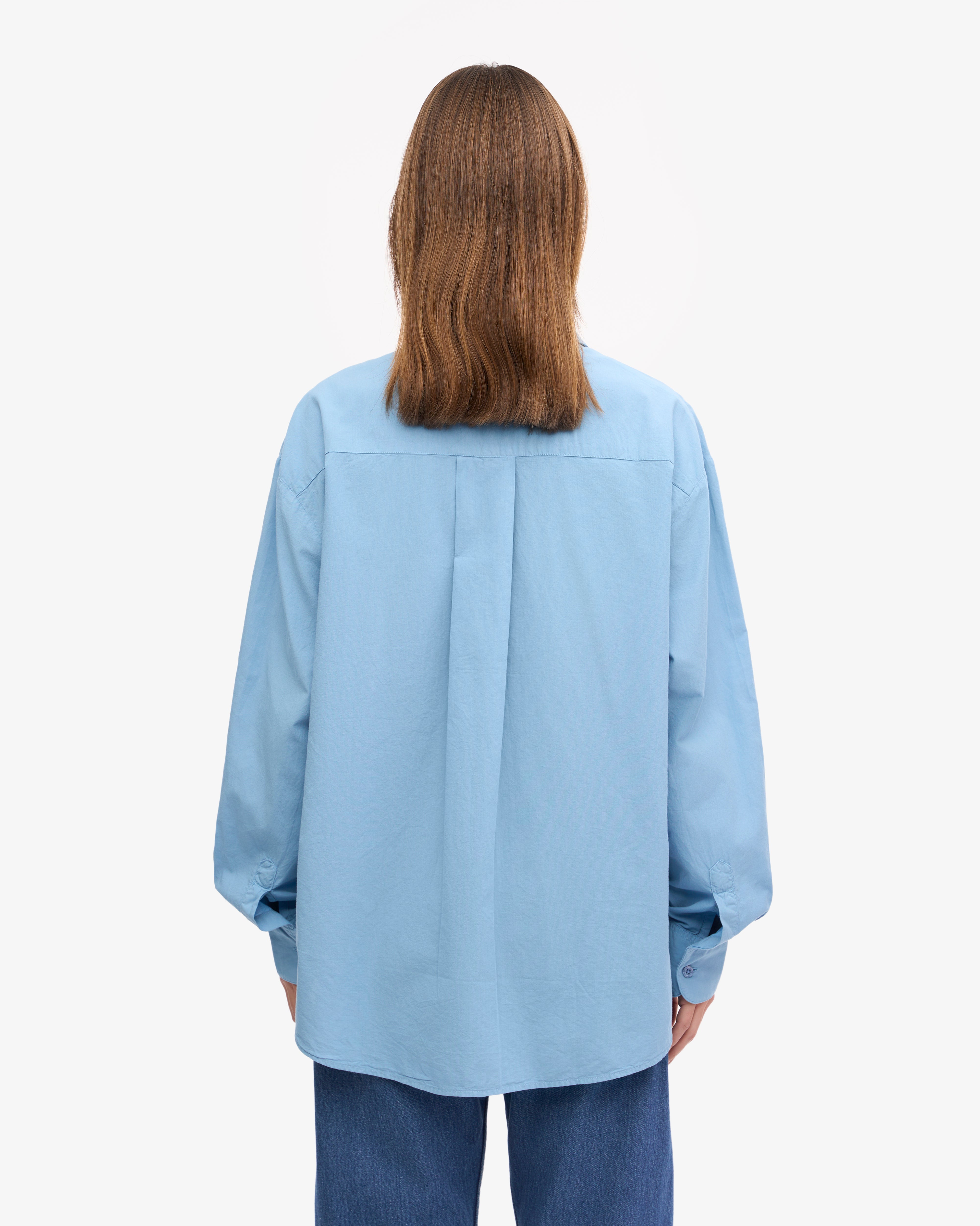 Organic Oversized Shirt for Women - Soft Linen Blend in Seaside Blue - Perfect for Beach Outings, Casual Wear & Summer Fashion