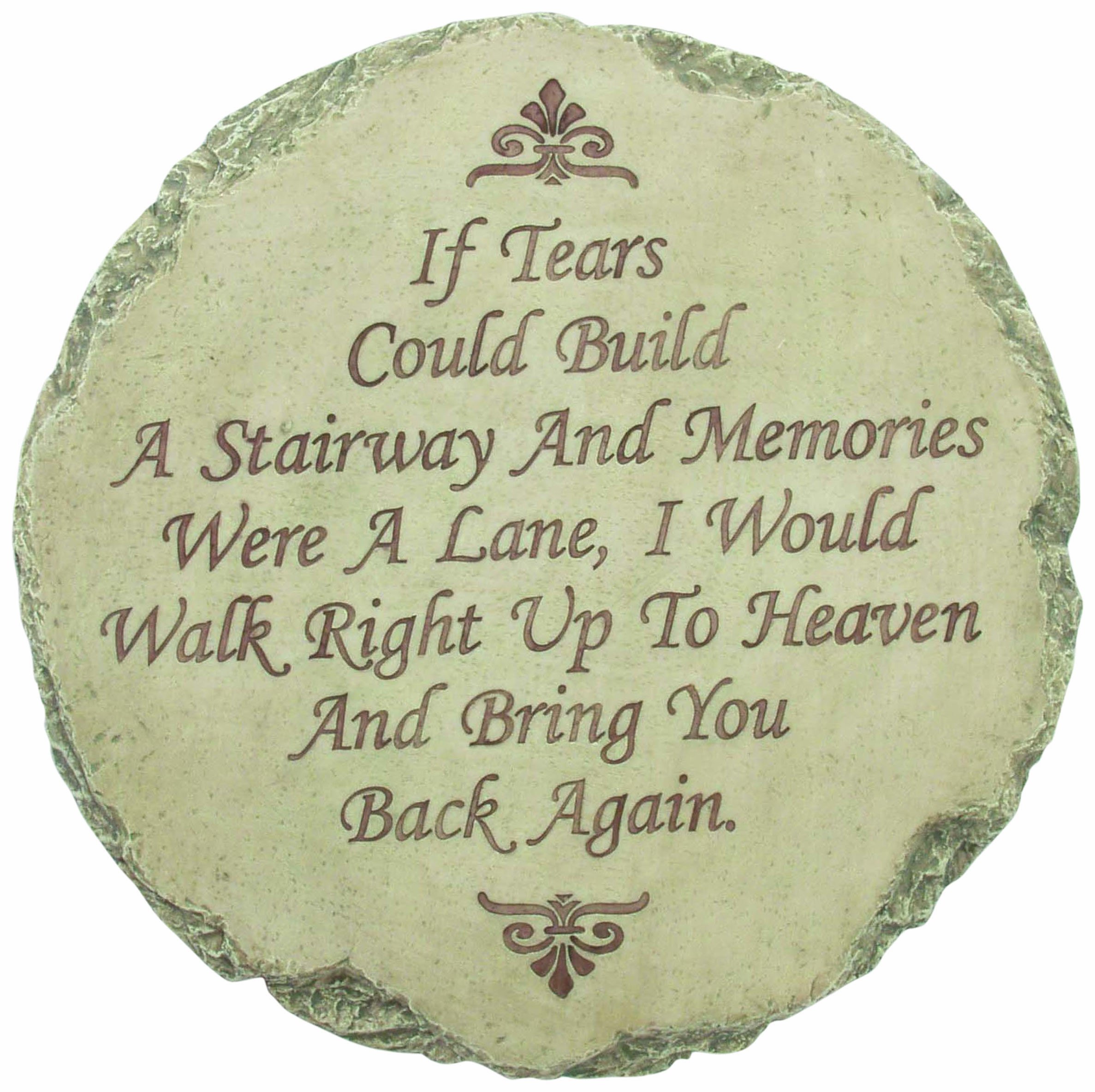 Spoontiques Memorial Stepping Stone - If Tears Could Build A Stairway - Garden Decor for Loved Ones - Perfect for Memorial Gardens, Backyard Pathways & Thoughtful Outdoor Decor