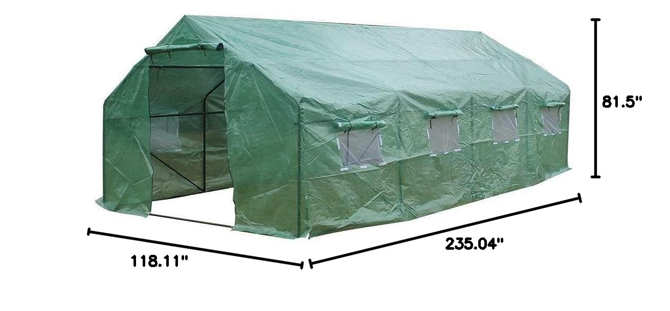 20'x10'x7' Steel Frame Portable Greenhouse for Outdoor Gardening - Durable Plant Greenhouse for Vegetables, Flowers & Seedlings - Perfect for Backyard, Patio & Indoor Gardening Supplies