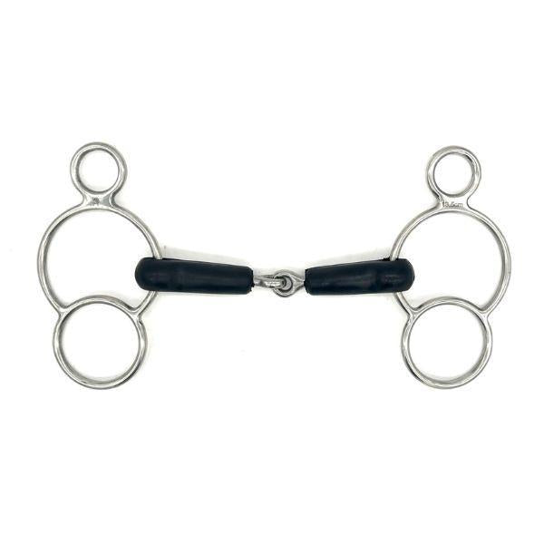 Jake Adams Rubber Single Jointed 2 Ring Bit for Horses - Comfortable & Gentle Training Bit for Dressage, Jumping & Trail Riding