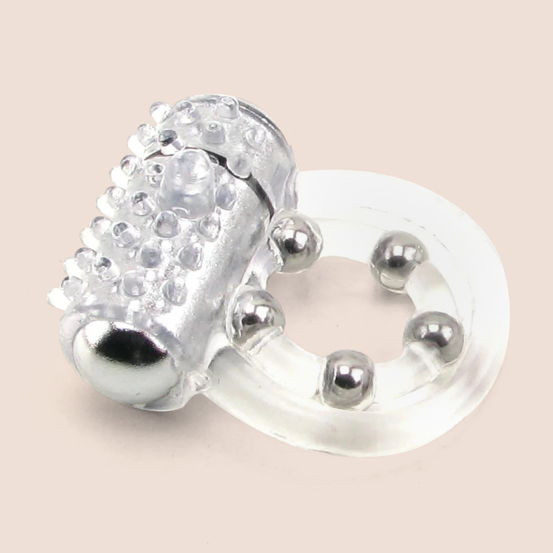 CalExotics 5 Bead Maximus® Vibrating Penis Ring - Pleasure Enhancer for Couples & Solo Play - Intimate Massager for Enhanced Sensation & Longer Lasting Performance