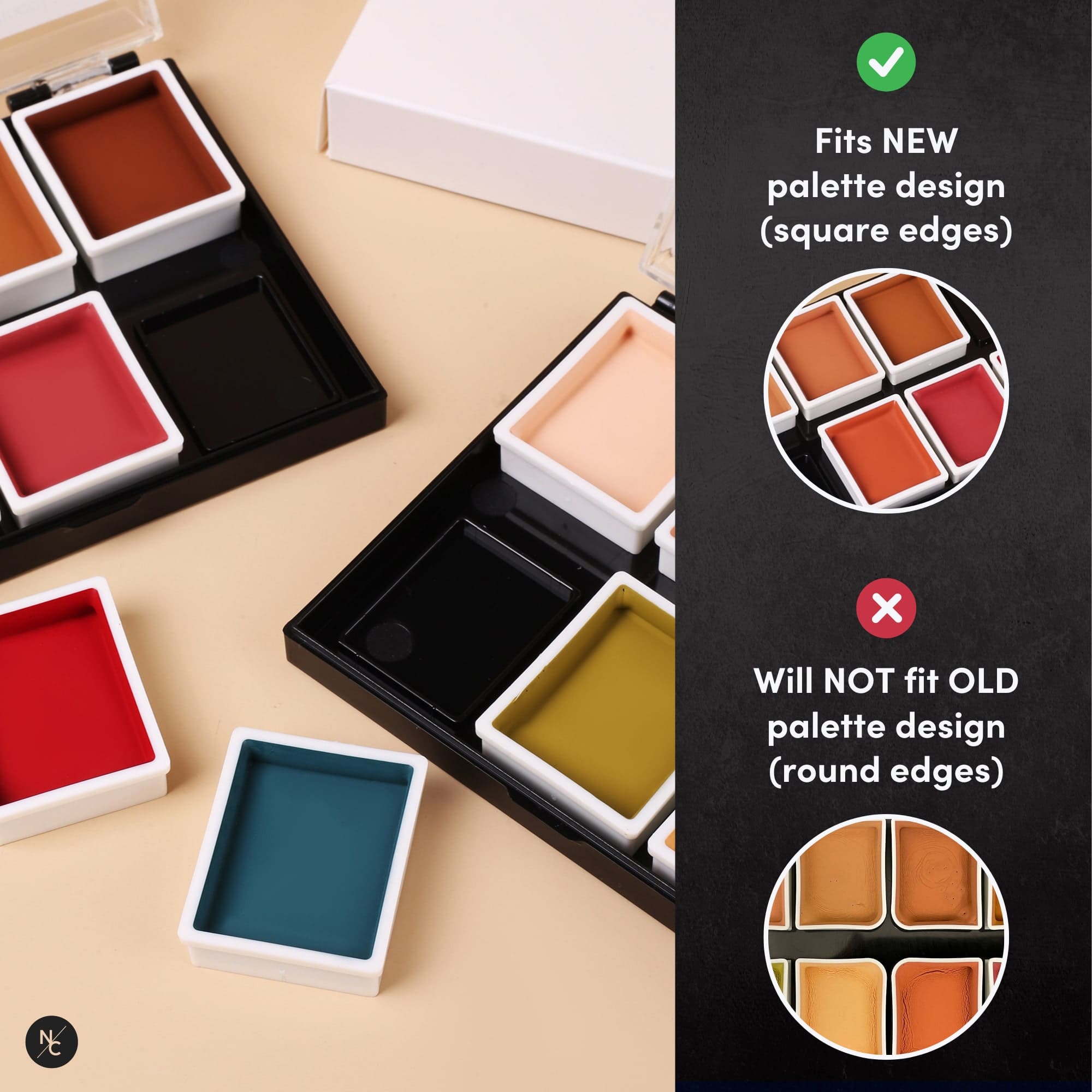 Narrative Cosmetics Alcohol Palette Refill Pans - Professional FX Makeup Colors for Special Effects, Halloween & Theater - High Pigment Alcohol-Based Makeup for Face & Body Art