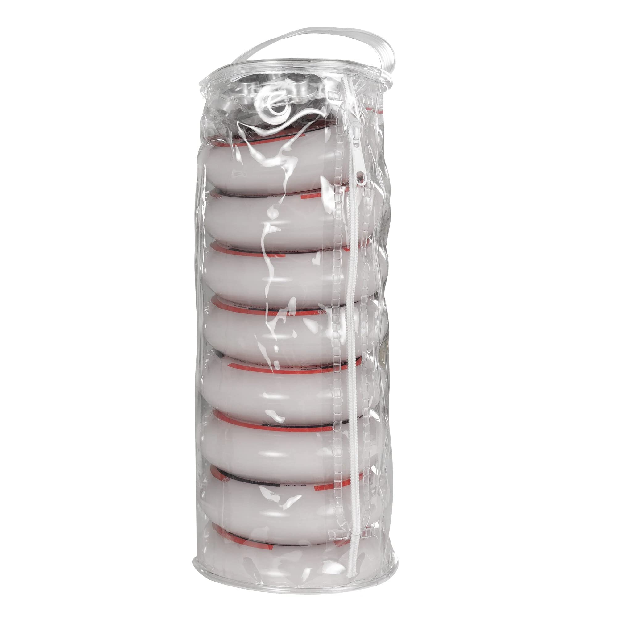 Powerslide One Inline Skate Wheels Set - Smoke/Red (4 Wheels) | High-Performance Urethane Wheels for Aggressive Skating & Urban Riding