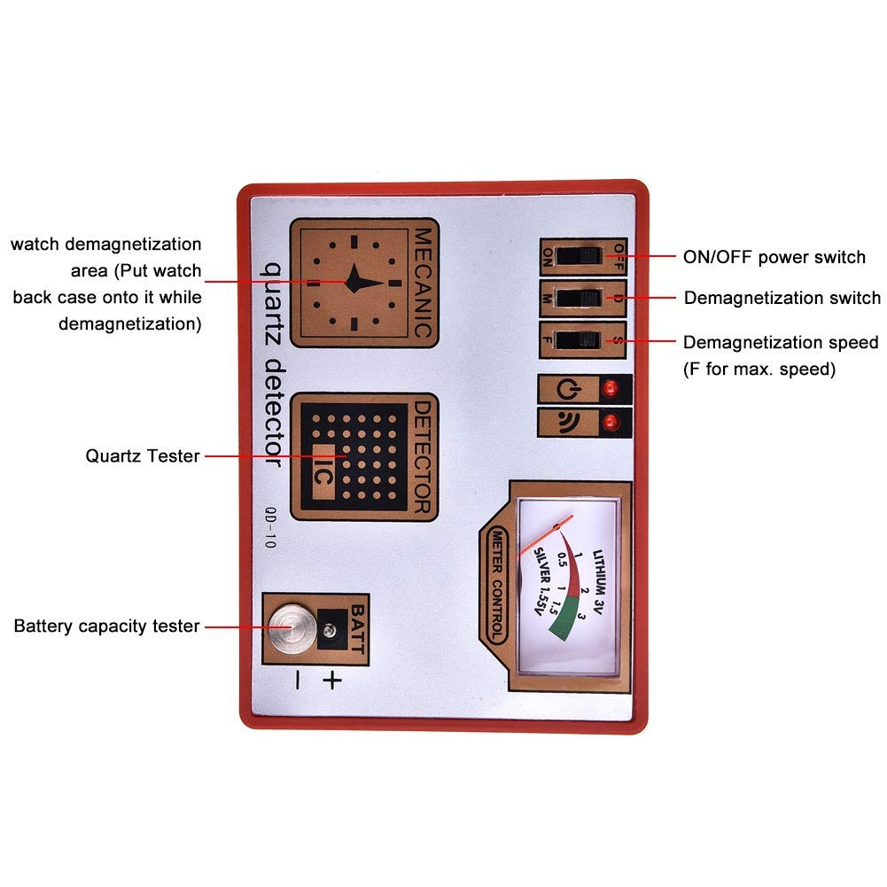 Quartz Watch Tester Machine - Multifunction Demagnetizer, Battery Tester, Pulse & Timing Tool for Watch Repair, DIY Enthusiasts, and Professional Horologists