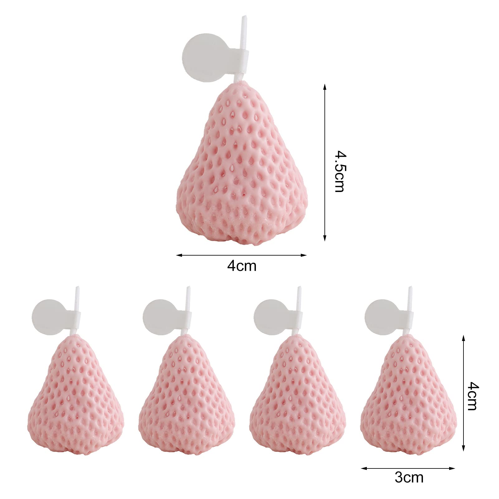 Strawberry Shaped Aromatherapy Scented Candle - Natural Air Freshener, Odor Eliminator, Perfect Gift for Women, Mothers Day, Birthday, Home Decor - Ideal for Relaxation, Spa, Bedroom & Living Room Ambiance