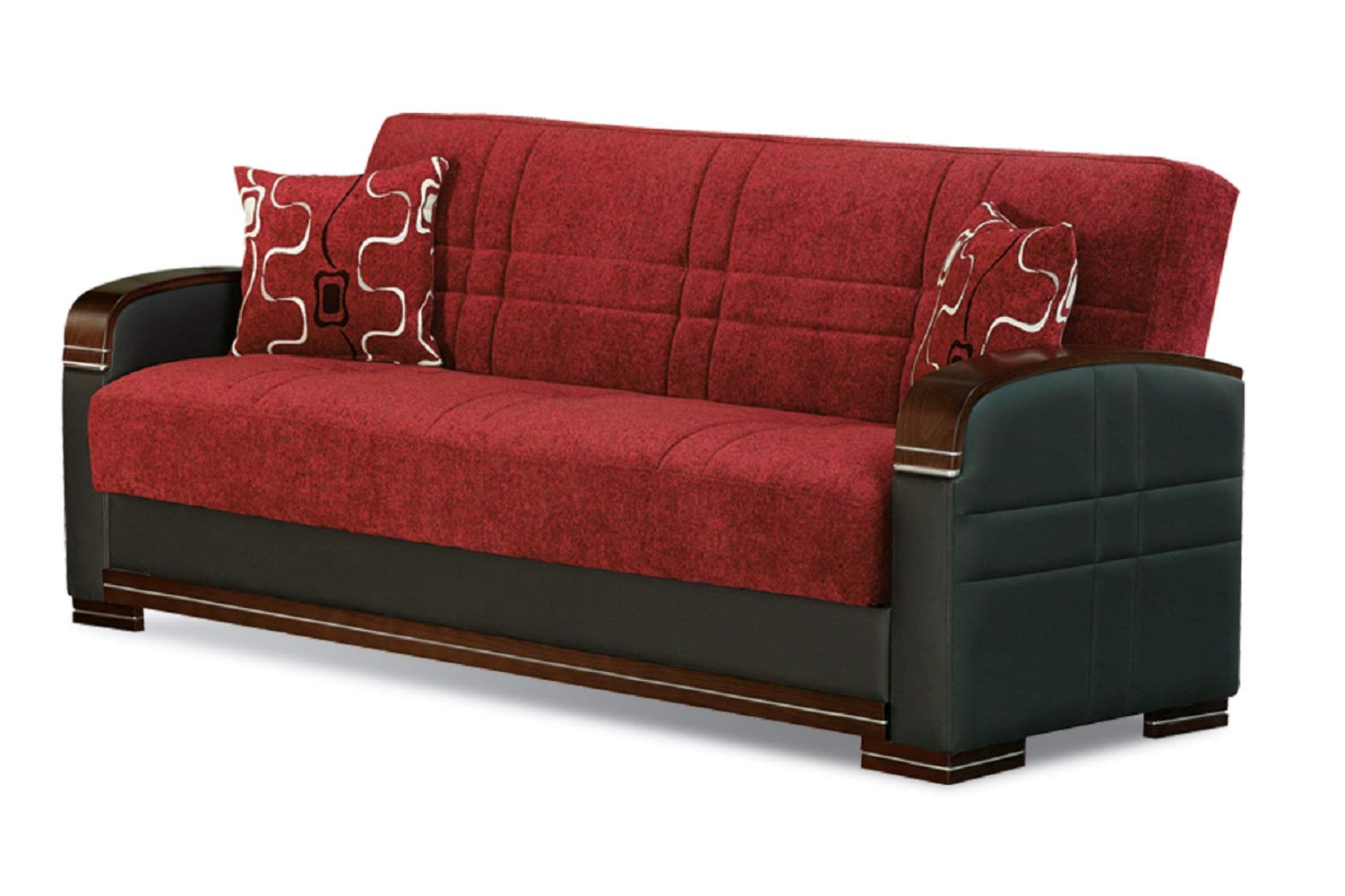 BEYAN Indiana Modern Upholstered Convertible Sofa Bed - 3-in-1 Sleeper Sofa with Storage for Small Spaces, Living Room, Guest Room & Apartment - Comfortable Futon Couch with Removable Cushions