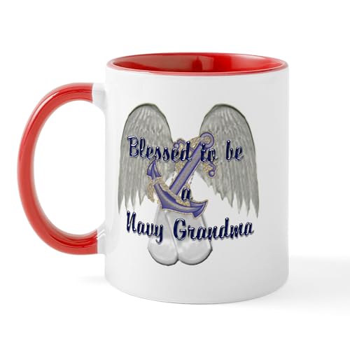 White/Red Inside - Blessed Navy Grandma Mug