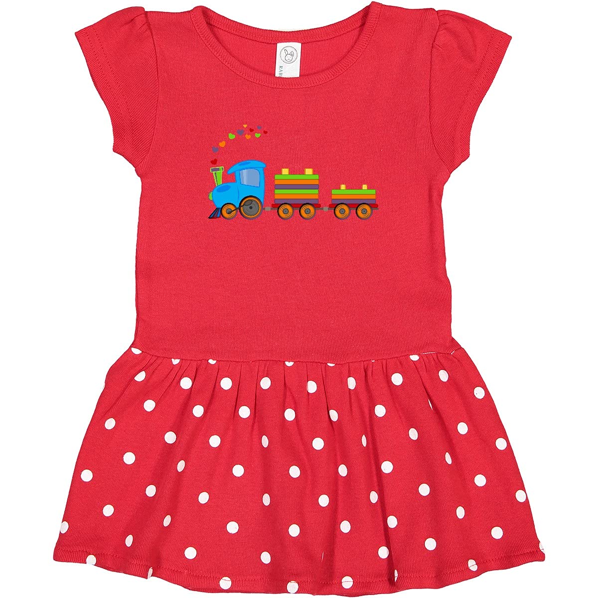 Inktastic Colorful Toy Train Toddler Dress - Cute Cotton Outfit for Baby Girls & Boys | Perfect for Playtime, Birthday Parties & Photo Shoots