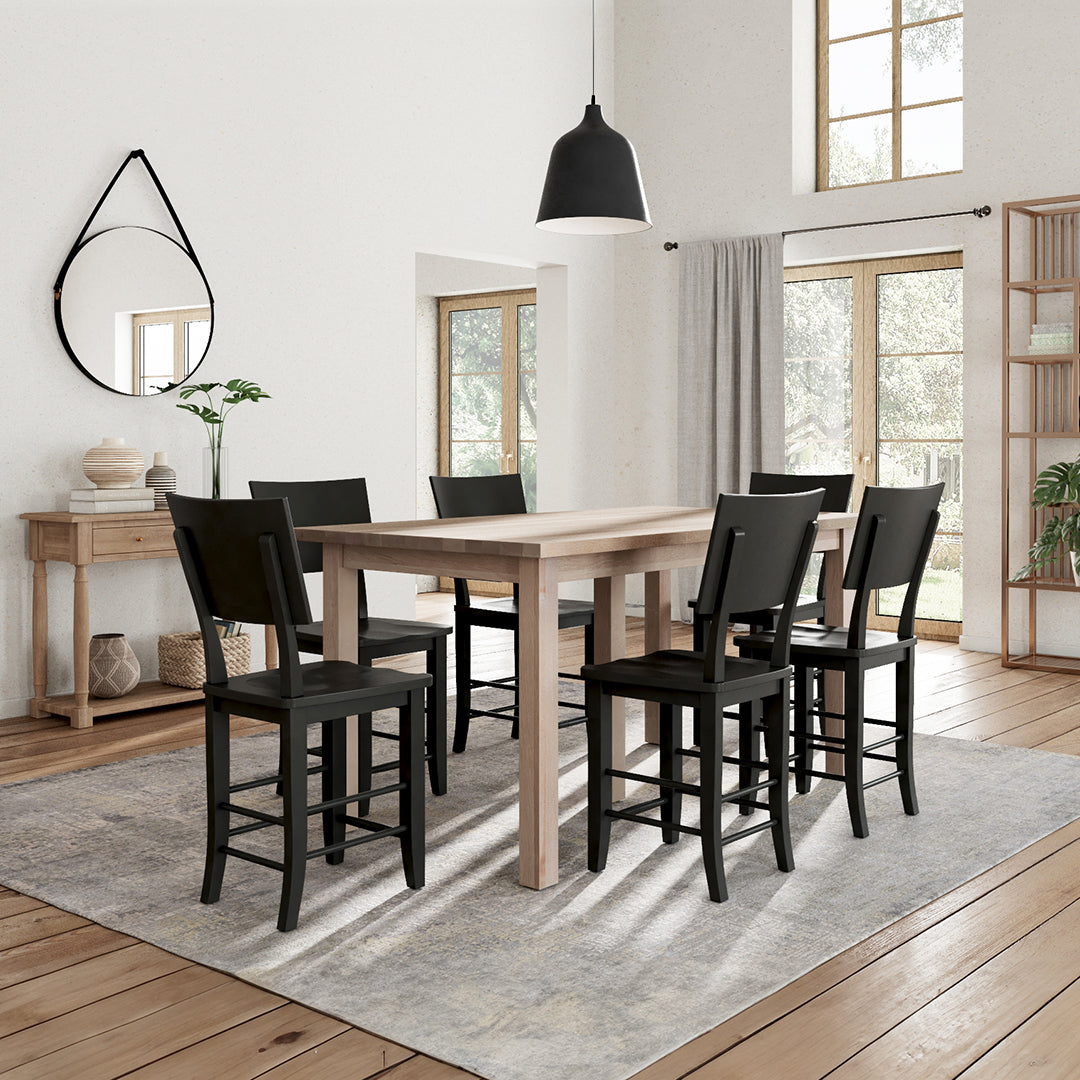 Solid Maple Wood Plank Counter Table - Rustic Kitchen Island, Dining Bar, or Coffee Table - Perfect for Farmhouse, Industrial & Modern Home Decor