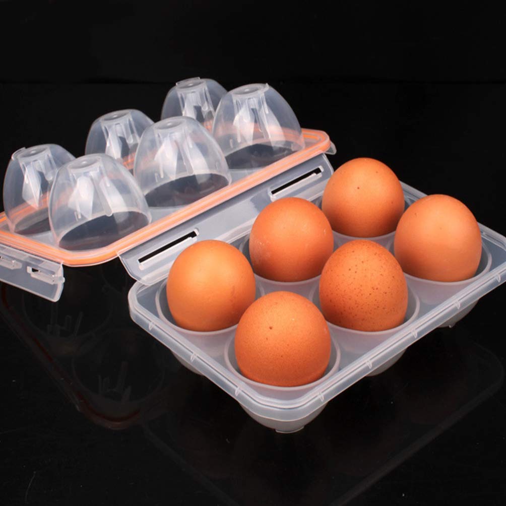 SOLUSTRE 1-Pack Portable Egg Storage Container - Plastic Egg Protector Box for Hard Boiled Eggs, Deviled Eggs & Raw Eggs - Perfect for Camping, Hiking, Picnics & Fridge Organization - Durable Egg Keeper & Holder with Secure Lid to Prevent Cracking