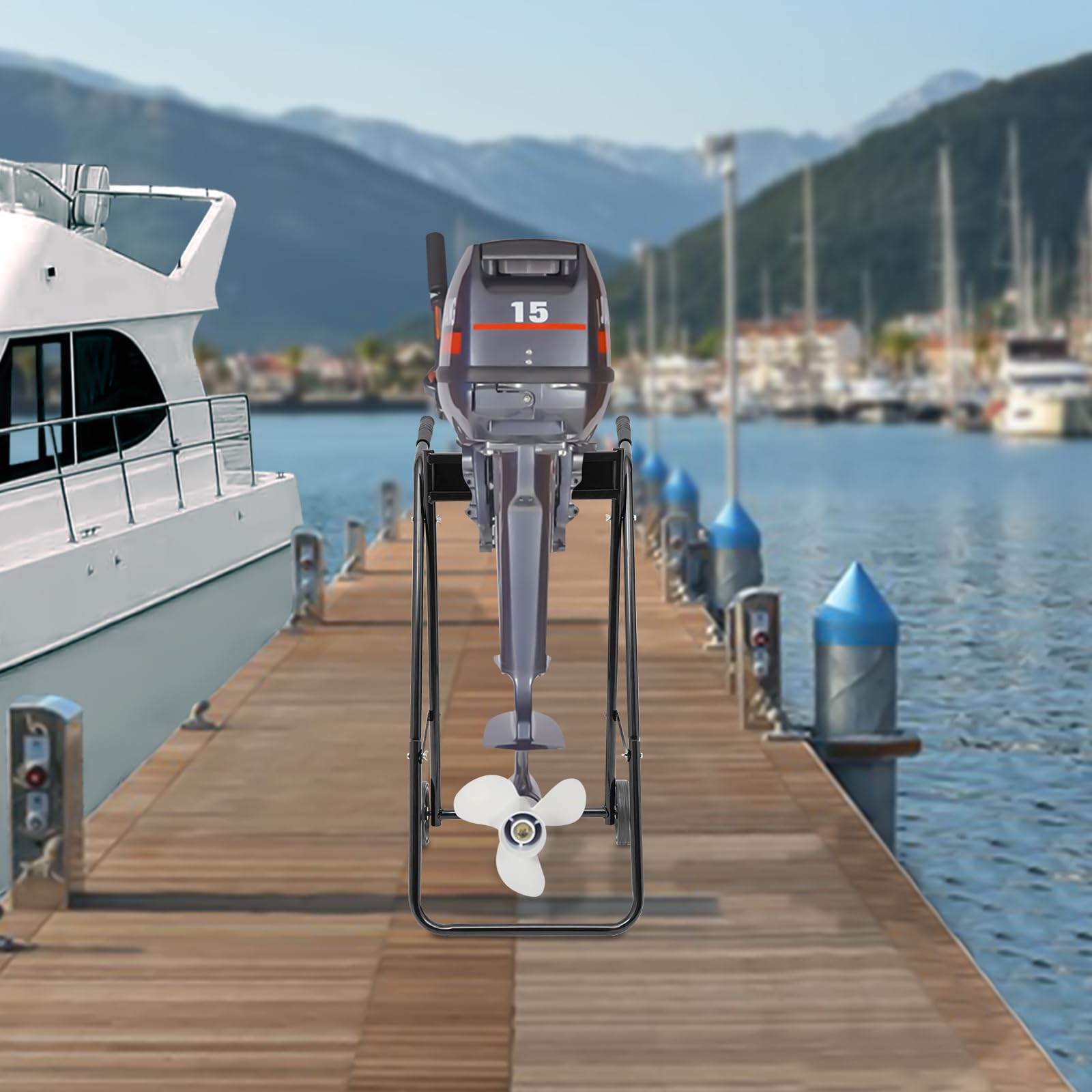 Outboard Motor Stand - Portable Boat Engine Cart for Storage & Transport
