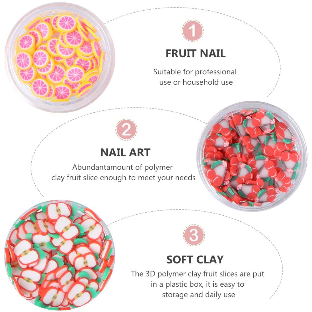 Uonlytech 3D Fruit Nail Art Slices - DIY Nail Supplies for Lip Gloss, Phone Decor & Nail Art | Glitter Stickers for Creative Nail Designs & Beauty Accessories | Perfect for Home Manicures, Salon Use & Gift Ideas