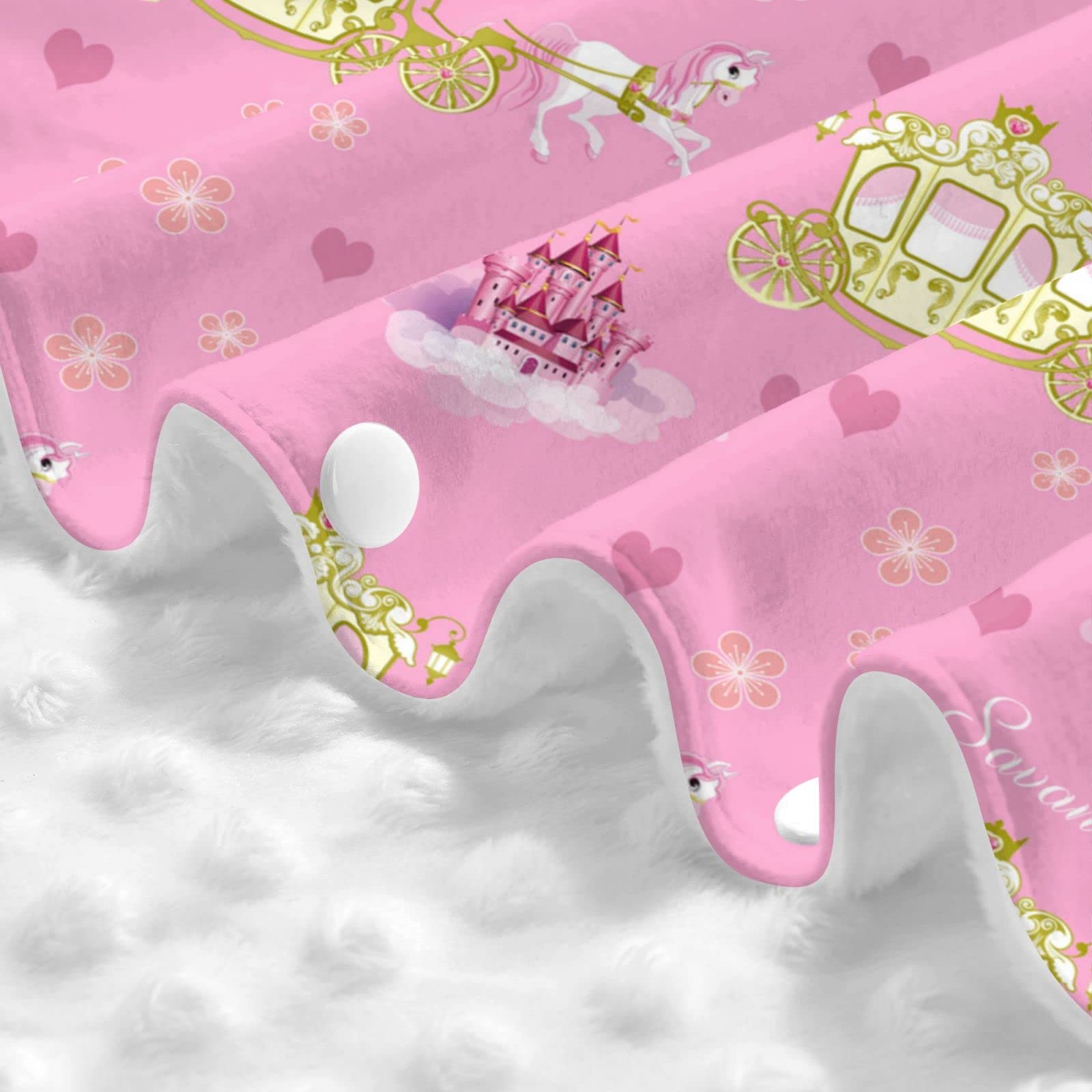 Personalized Princess Rainbow Baby Car Seat Canopy with Name - Custom Multi-Use Blanket for Girls, Peekaboo Minky Nursing & Stroller Cover - 27.5