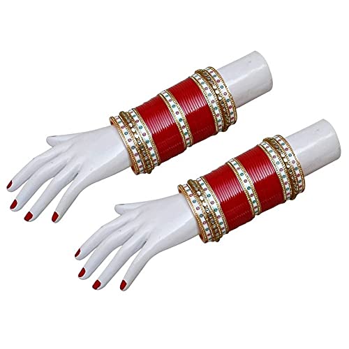 Indian Fashion Trend Bridal Bangles Set - Traditional Wedding Jewelry Bangles for Women | Chura Chuda | Perfect for Indian Weddings, Bridal Showers & Cultural Celebrations